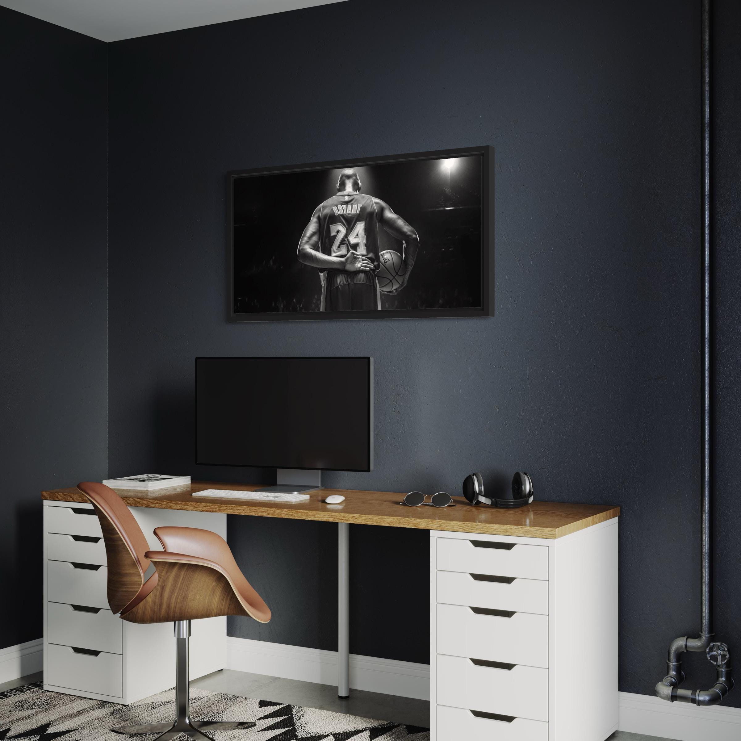 Kobe Bryant Black & White Iconic Basketball Legend Canvas Art | Poster Print