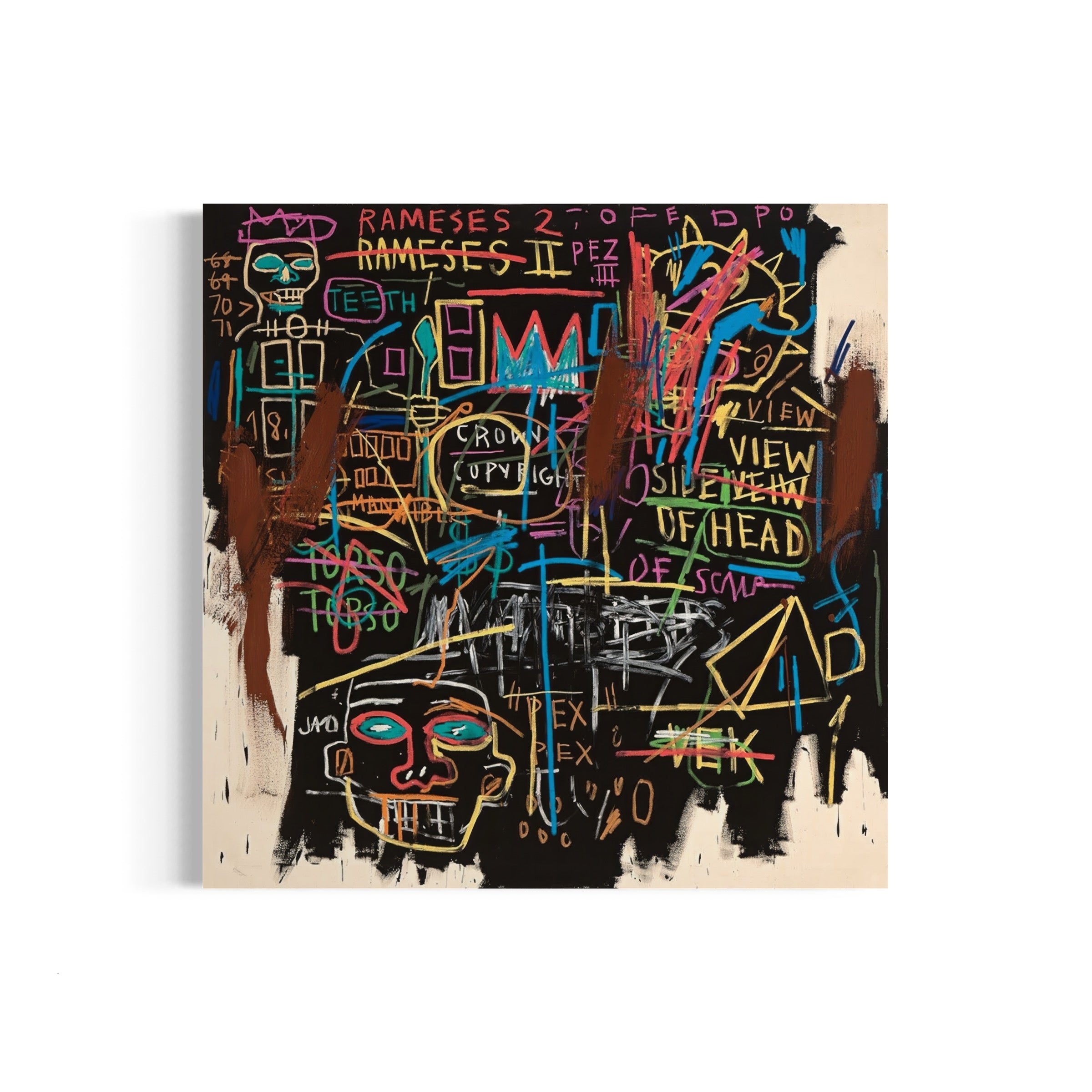 a piece of art with a lot of writing on it