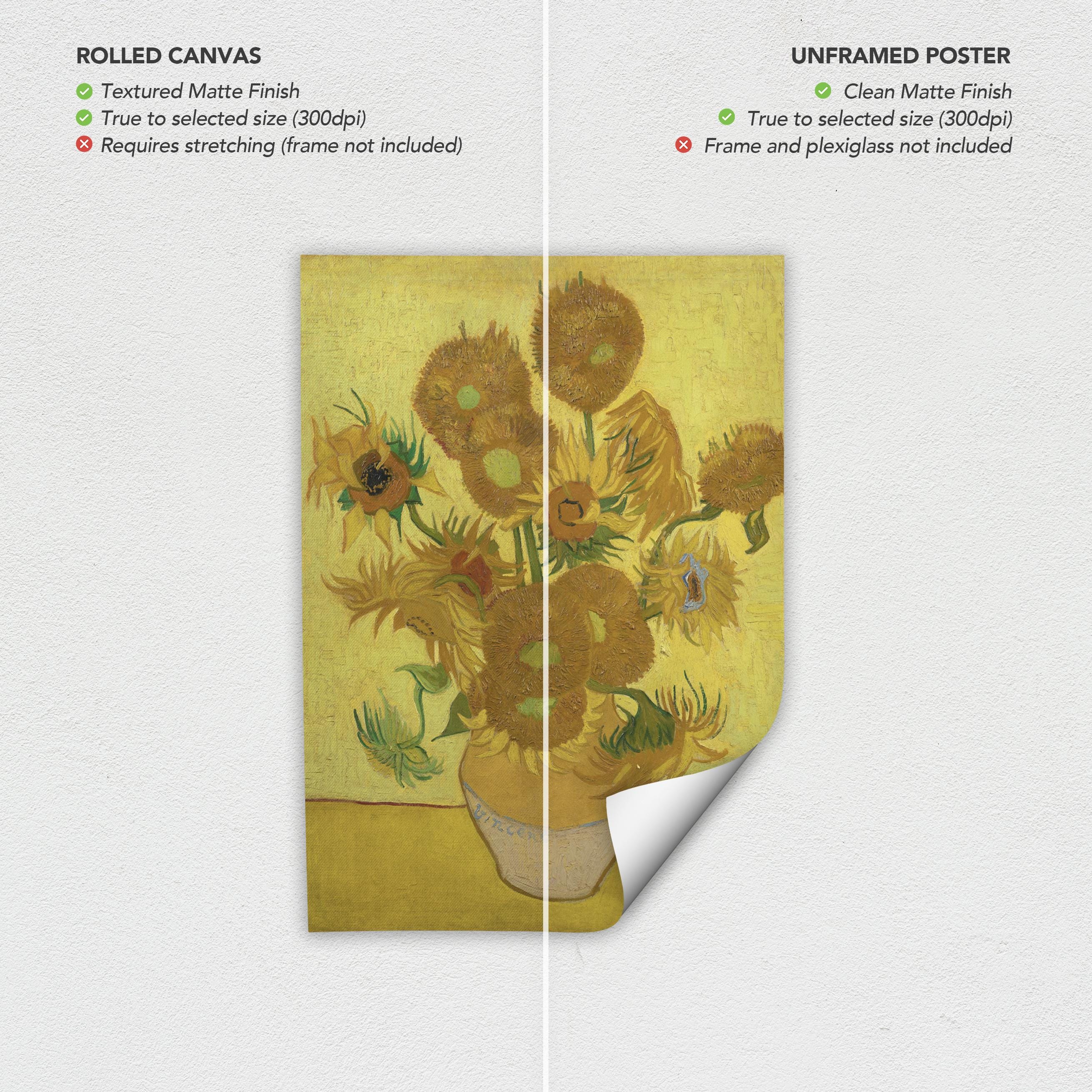 Vincent van Gogh Sunflowers | Iconic Yellow Floral Still Life | Canvas Art | Poster Print