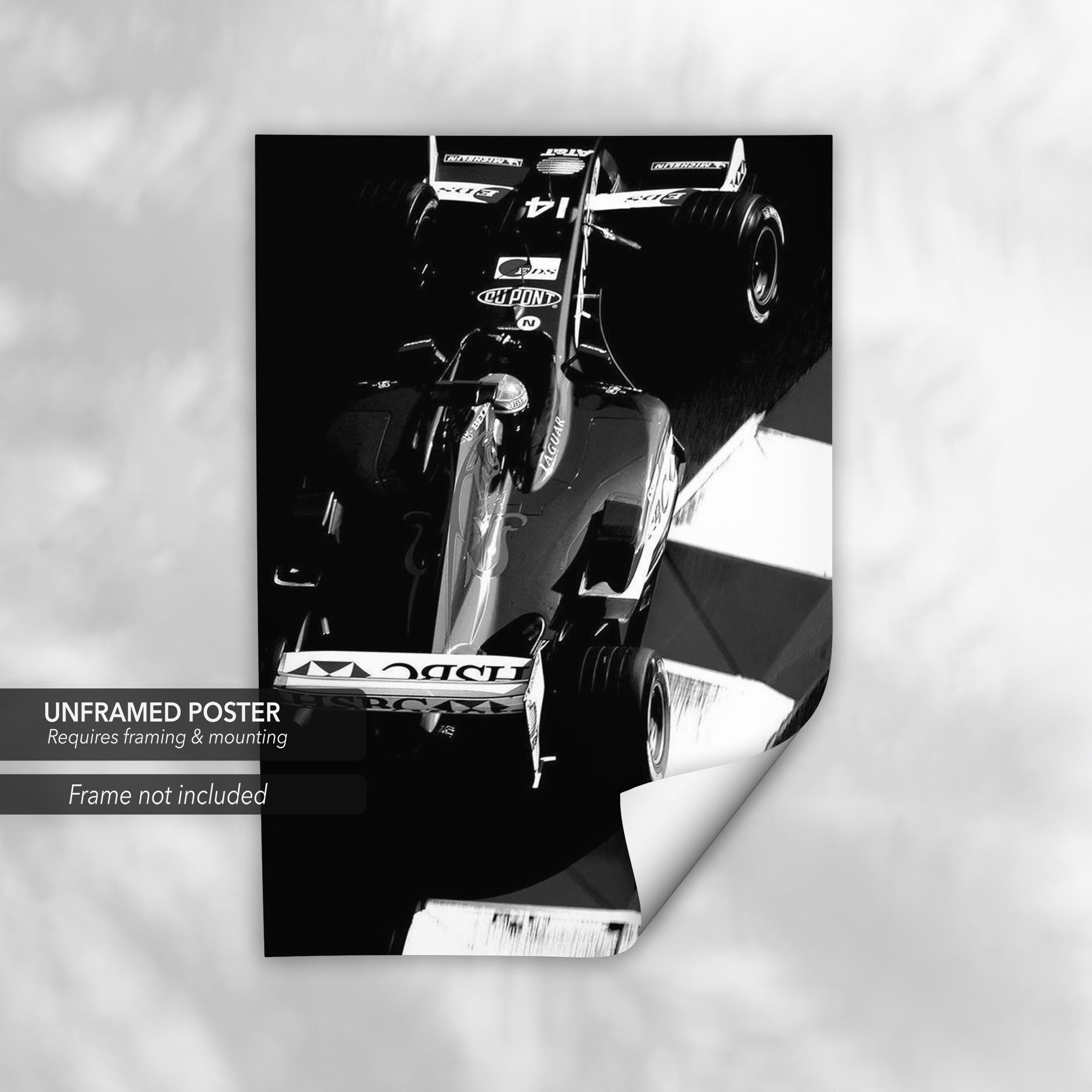 F1 Black & White Formula One Racing Car Canvas Art | Poster Print
