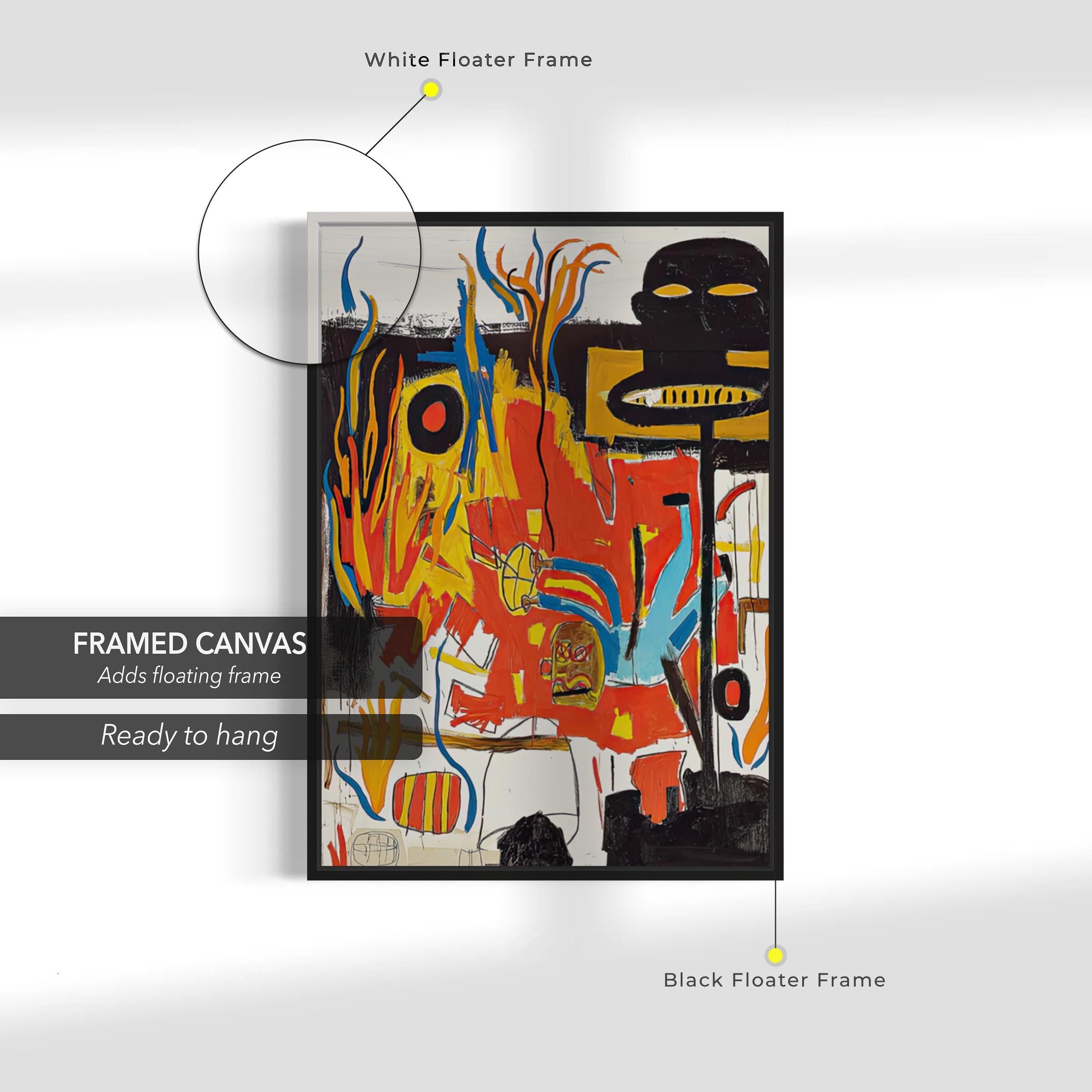 Jean-Michel Basquiat Rubber 1985 | Abstract Canvas Art | Poster Print