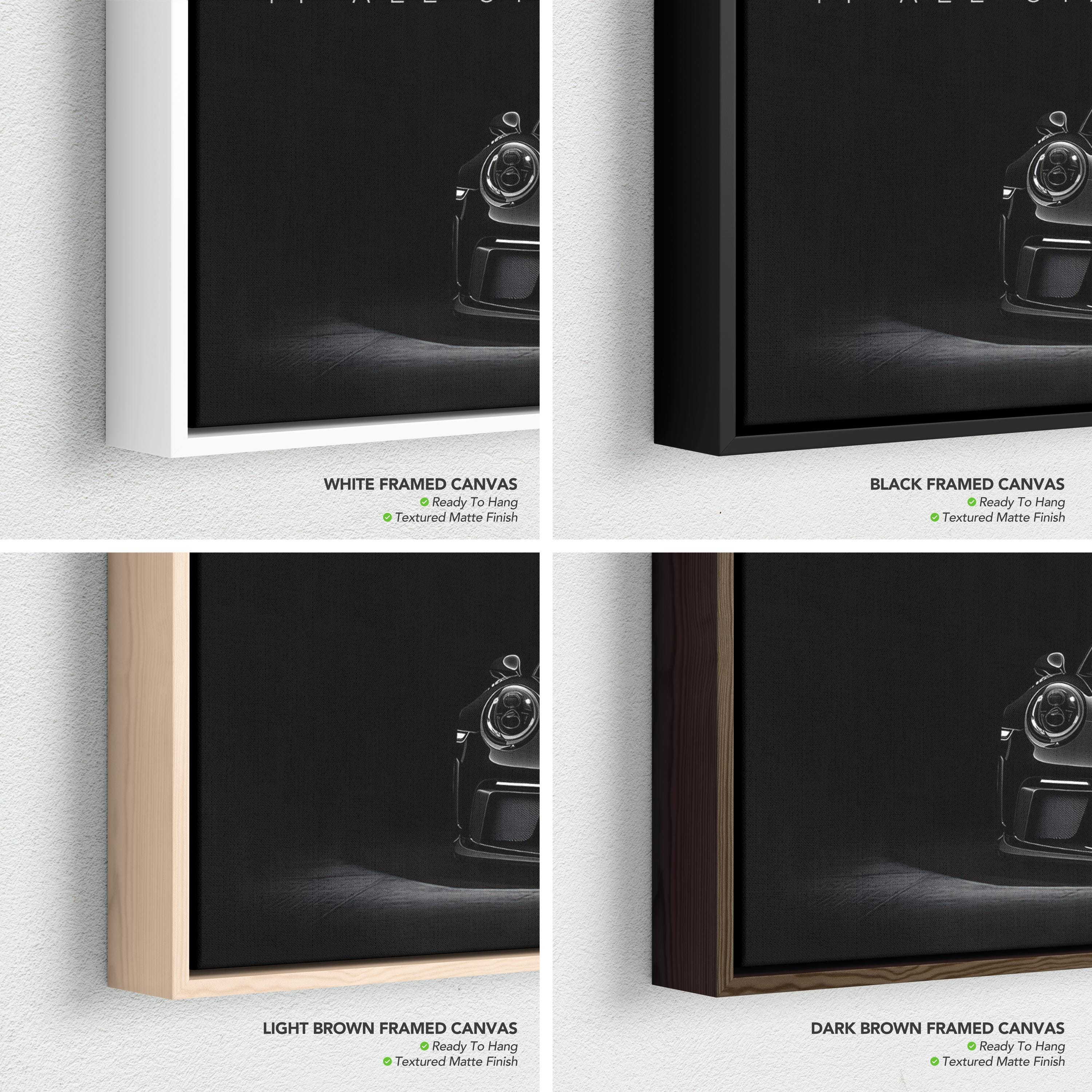 Motivational Porsche 911 GT3 RS - It All Starts With a Dream Quote Canvas Art | Poster Print