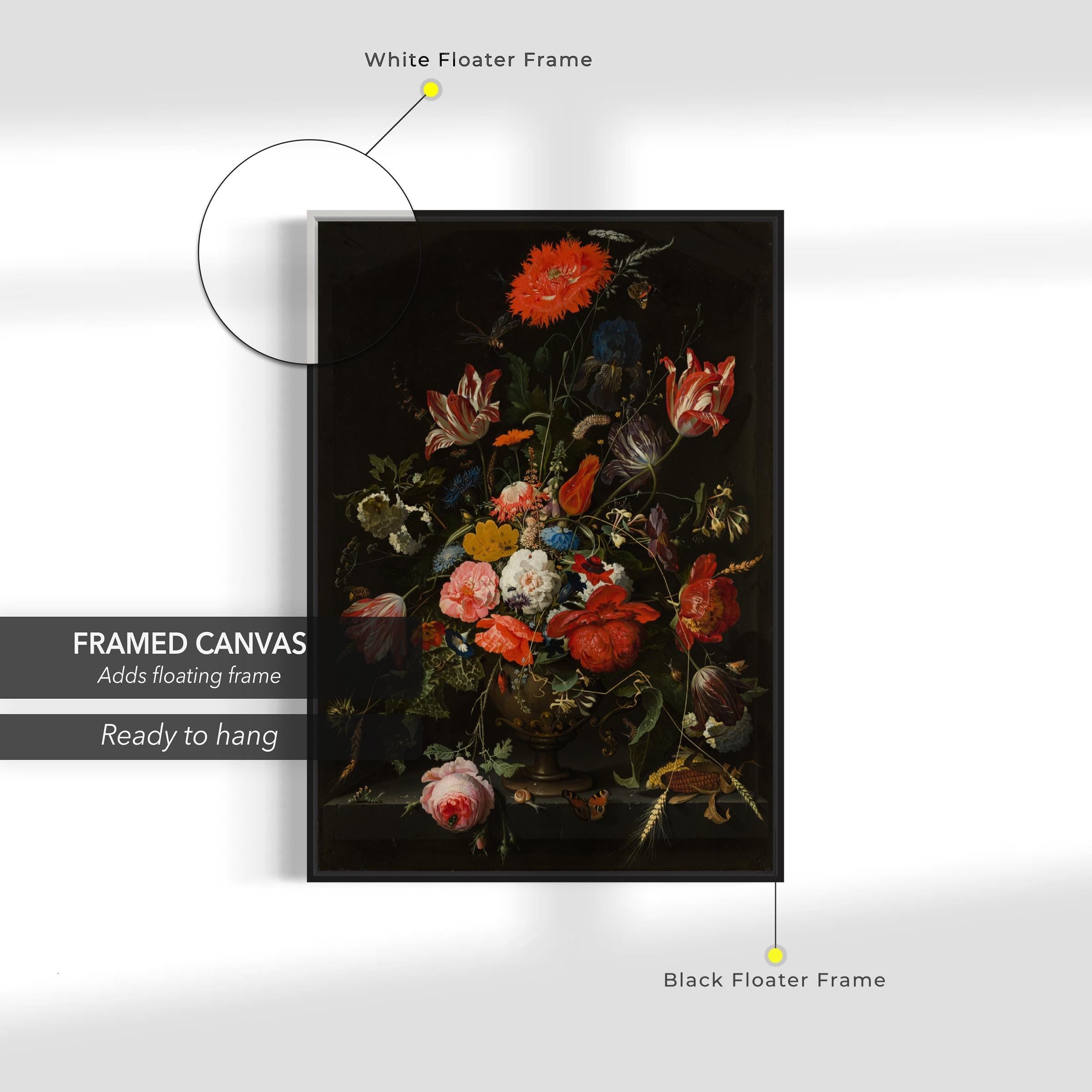 Abraham Mignon Flowers in a Metal Vase Canvas Art | Poster Print