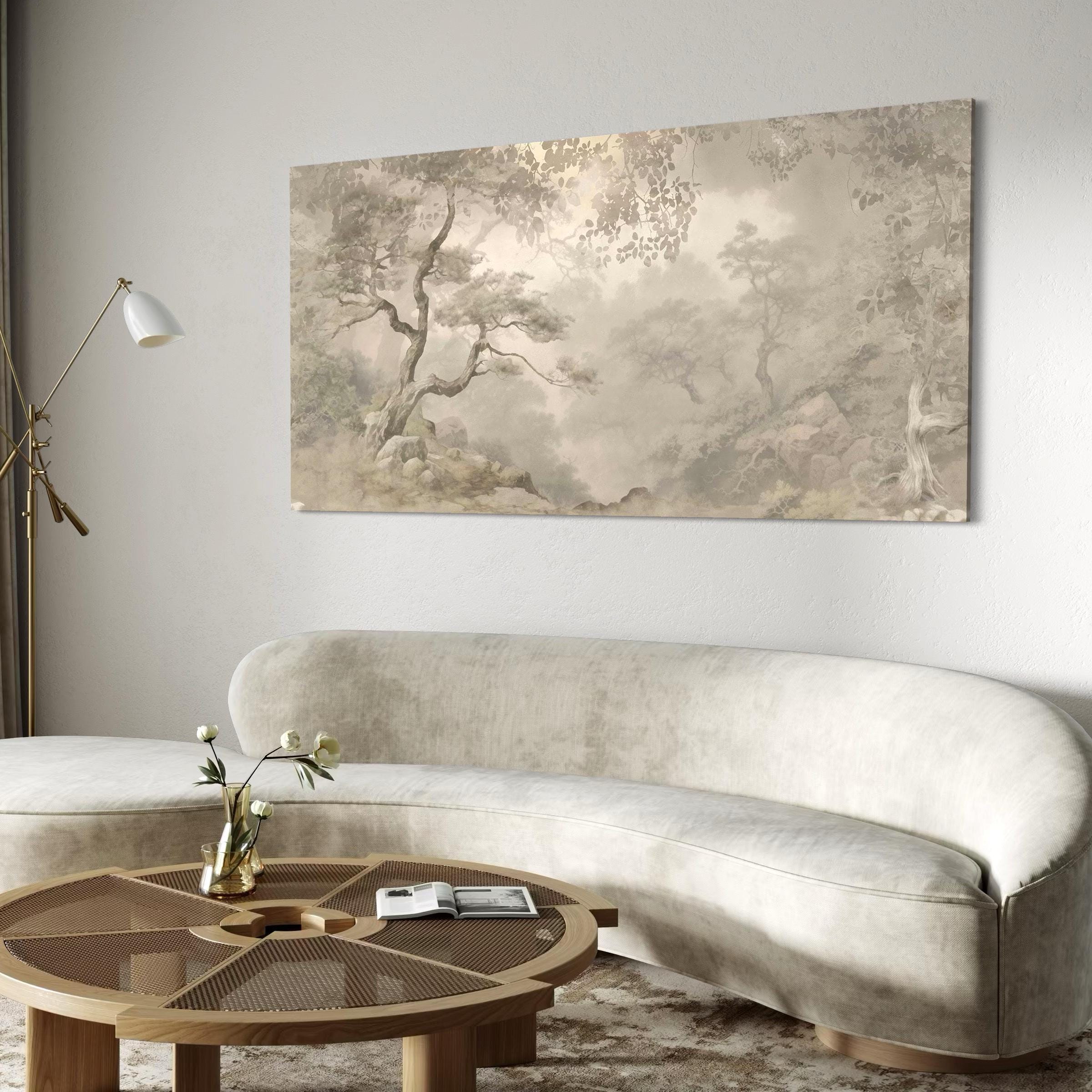 Mid Century Modern Wall Art Canvas | Poster Print | Alexander Behang Abstract Landscape