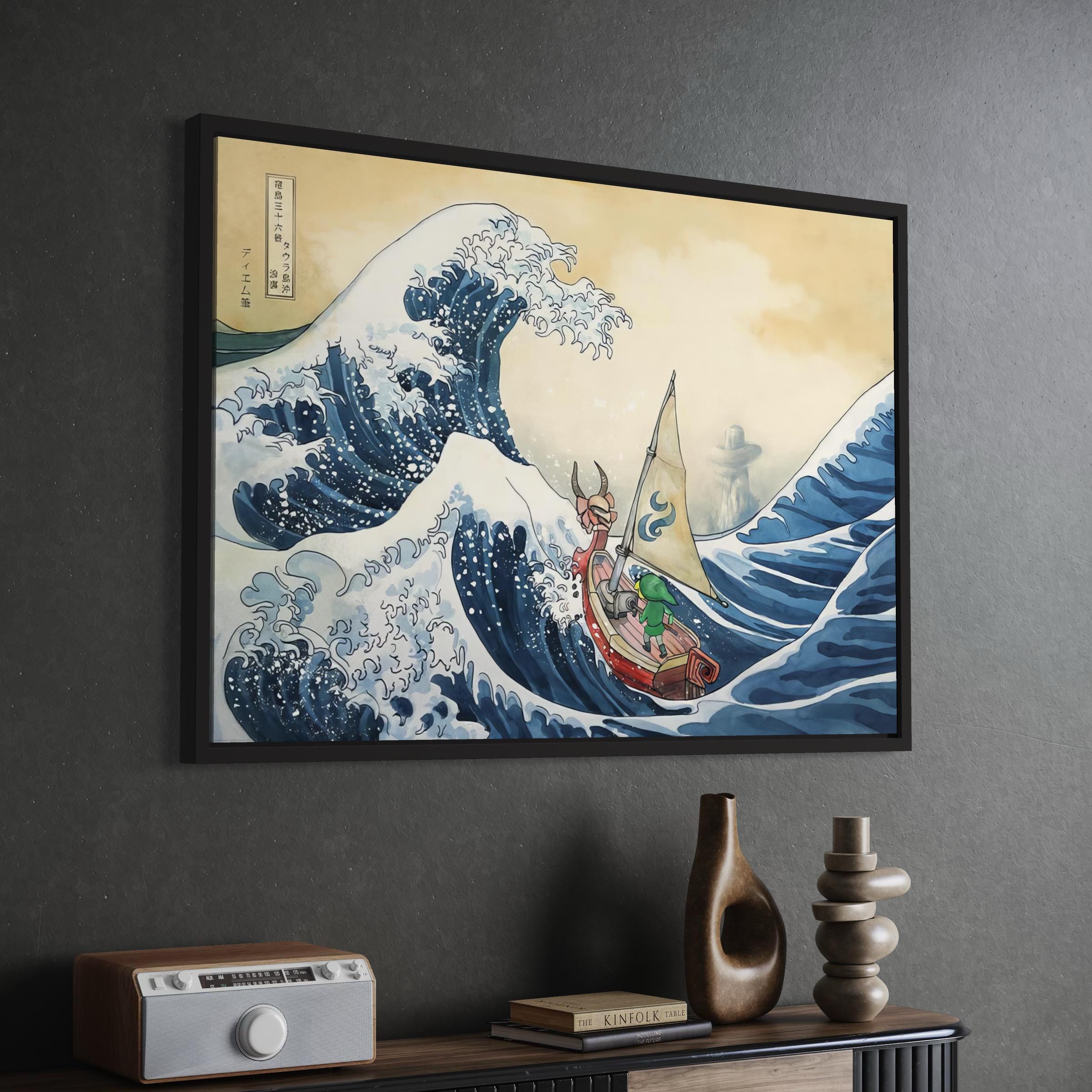 Legend of Zelda Windwaker Great Wave | Hokusai Inspired Canvas Art | Poster Print