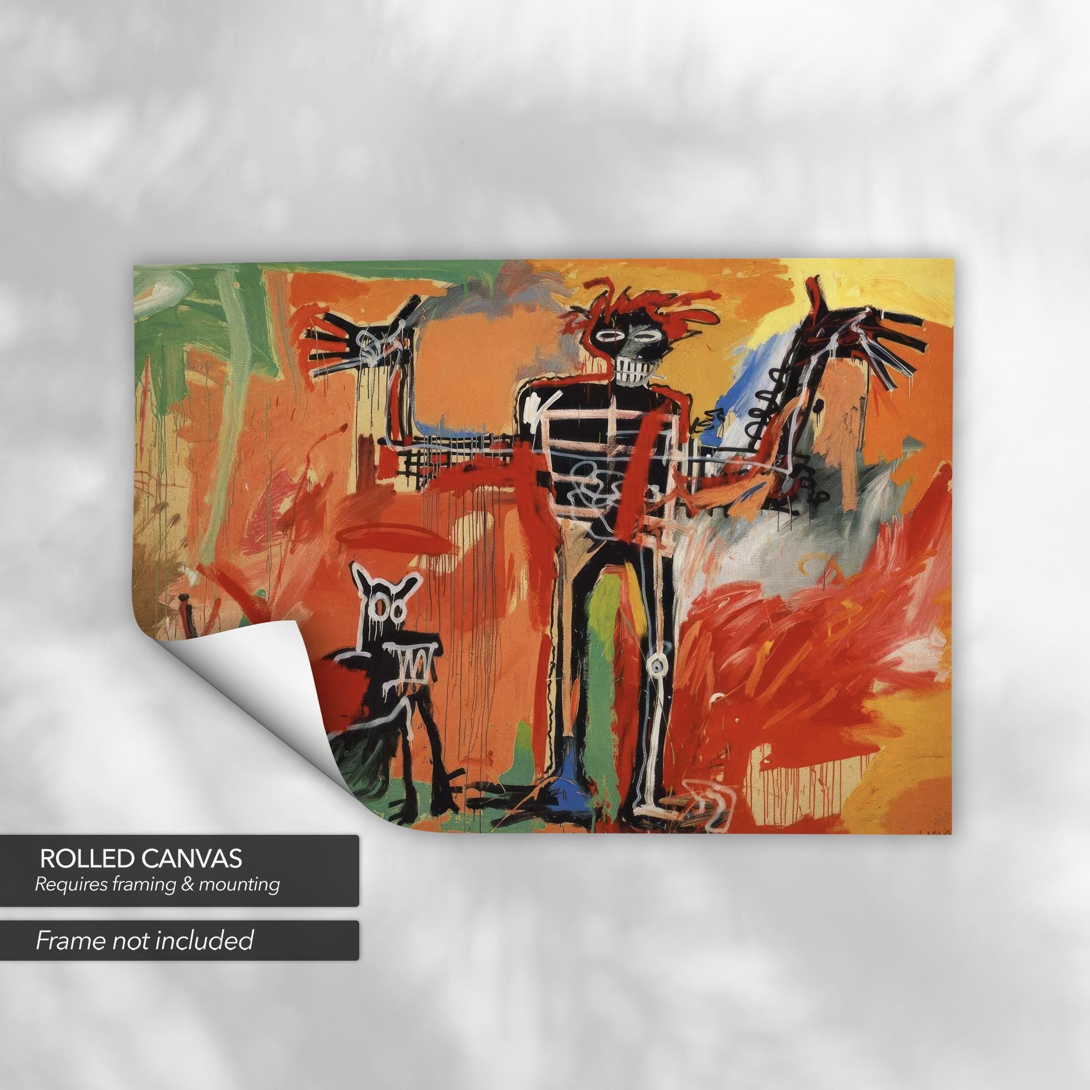 Jean-Michel Basquiat Boy & Dog in a Johnnypump 1982 | Canvas Art | Poster Print