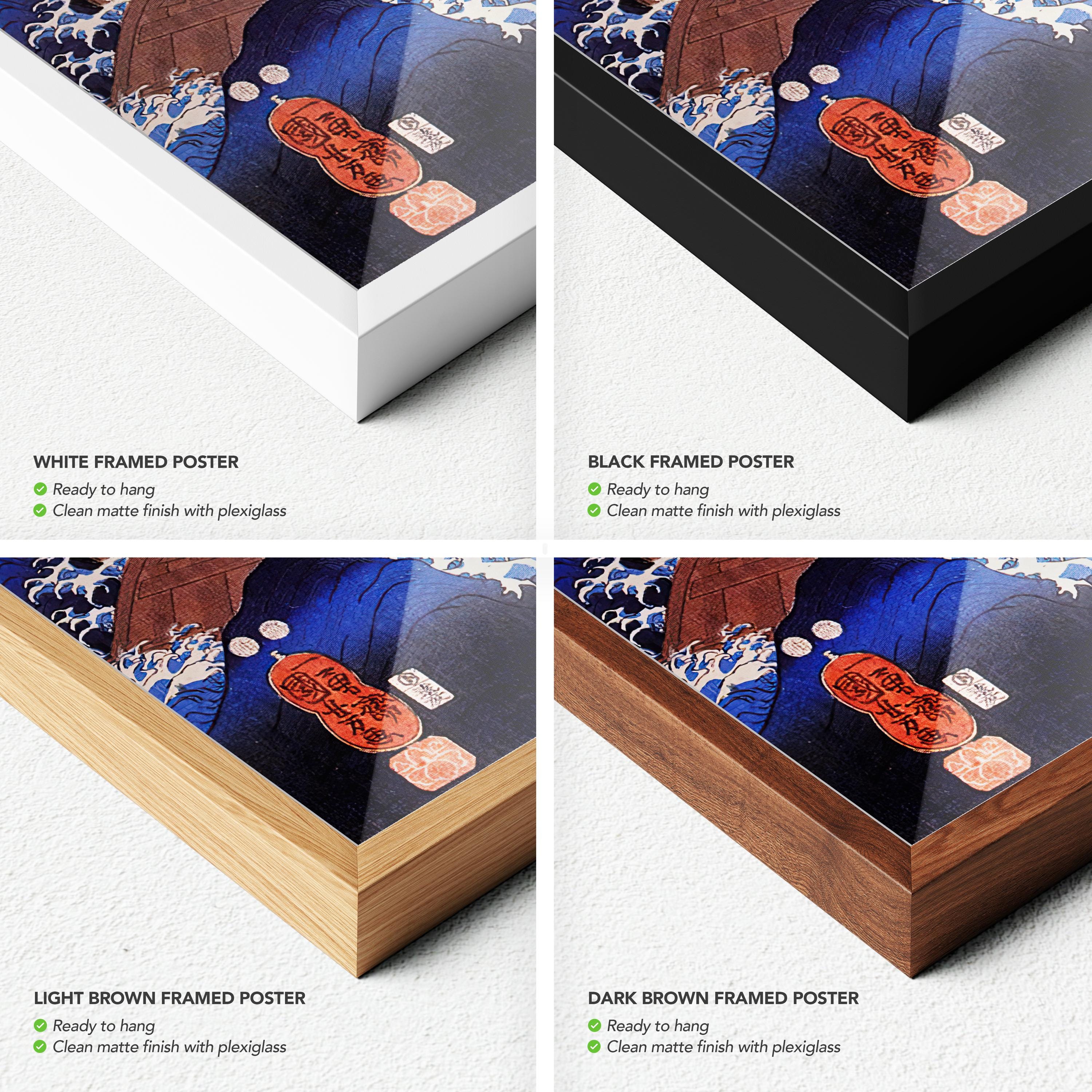 Ghosts of the Taira Set of 3 Utagawa Kuniyoshi Japanese Poster Prints | Canvas Wall Art