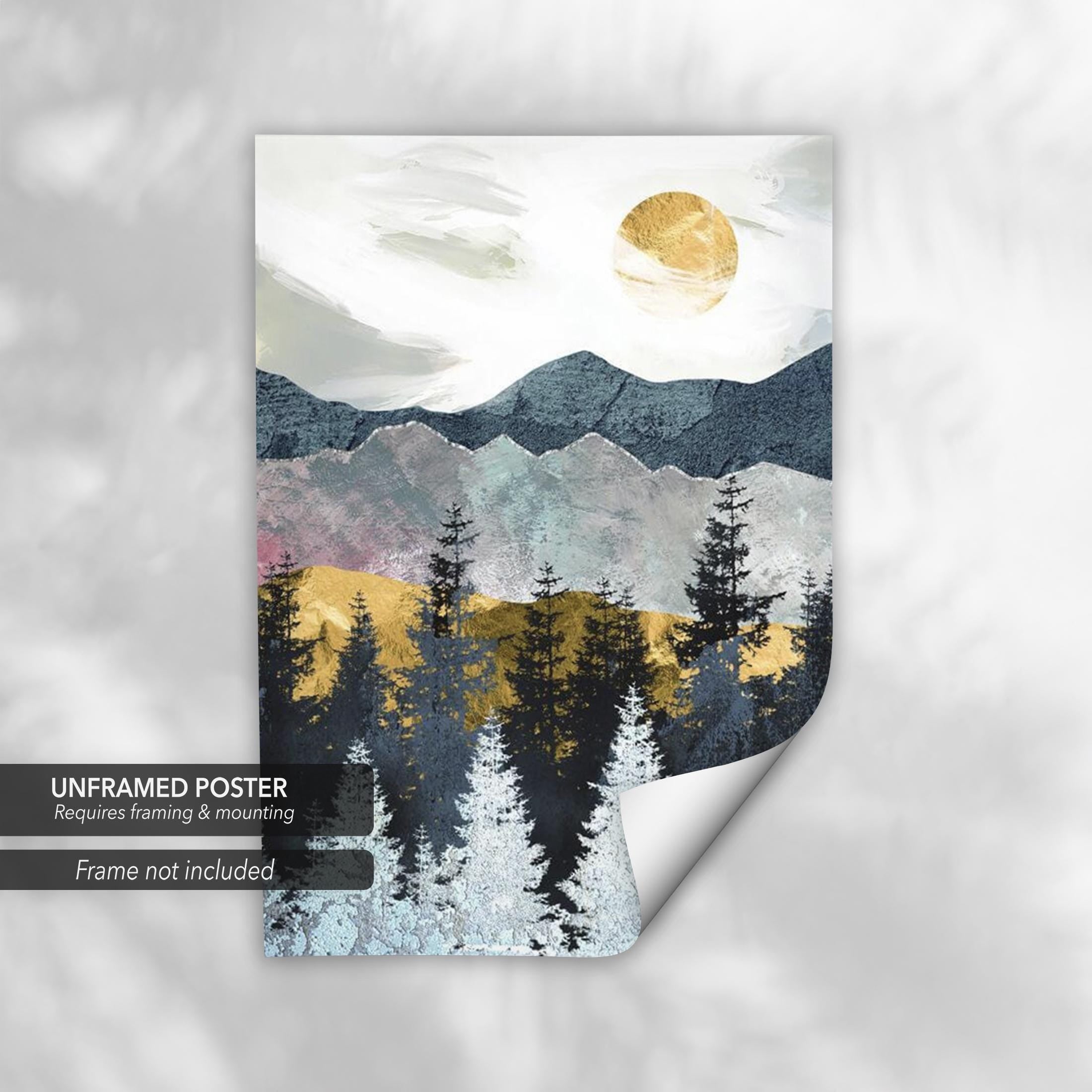 Abstract Forest Set of 3 Modern Landscape Poster Prints | Canvas Wall Art