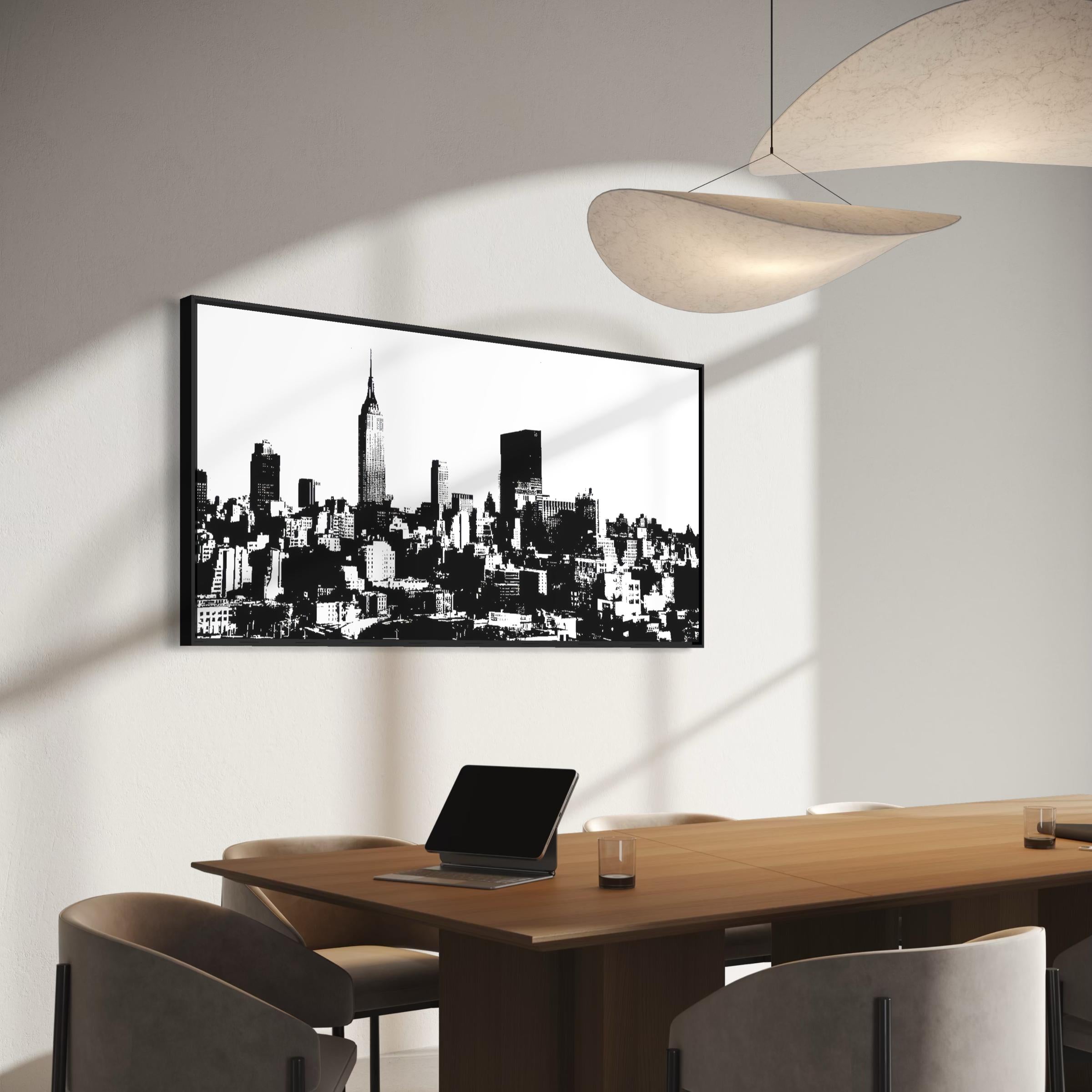 New York Black & White NYC Skyline Cityscape | Empire State Building Canvas | Poster Print