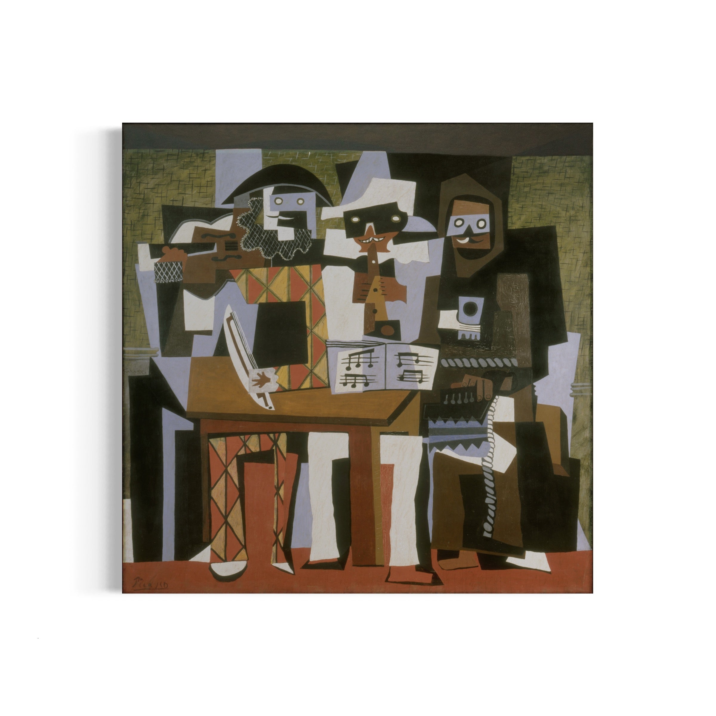 a painting of a group of people sitting at a table