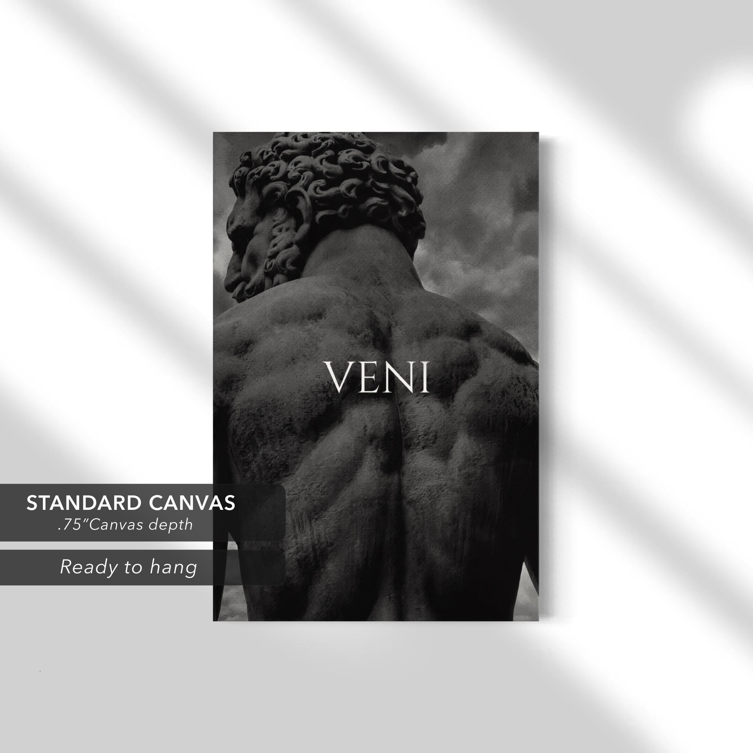 Veni Vidi Vici 3 Set | Ancient Rome Inspirational Black & White Canvas Art | Poster Print