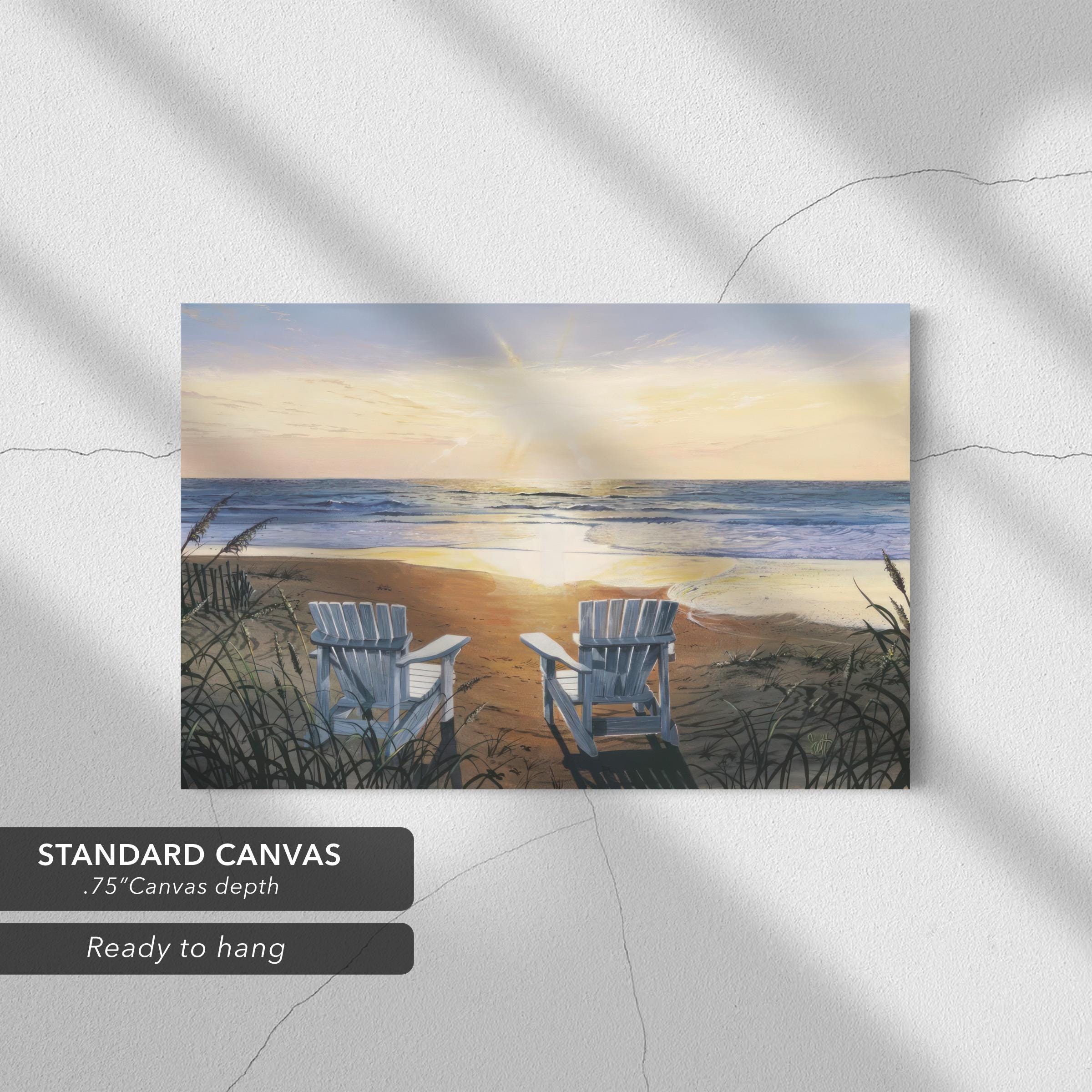 Coastal Sunset Beach Chairs "Days End Duo" by Scott Westmoreland Canvas Art | Poster Print