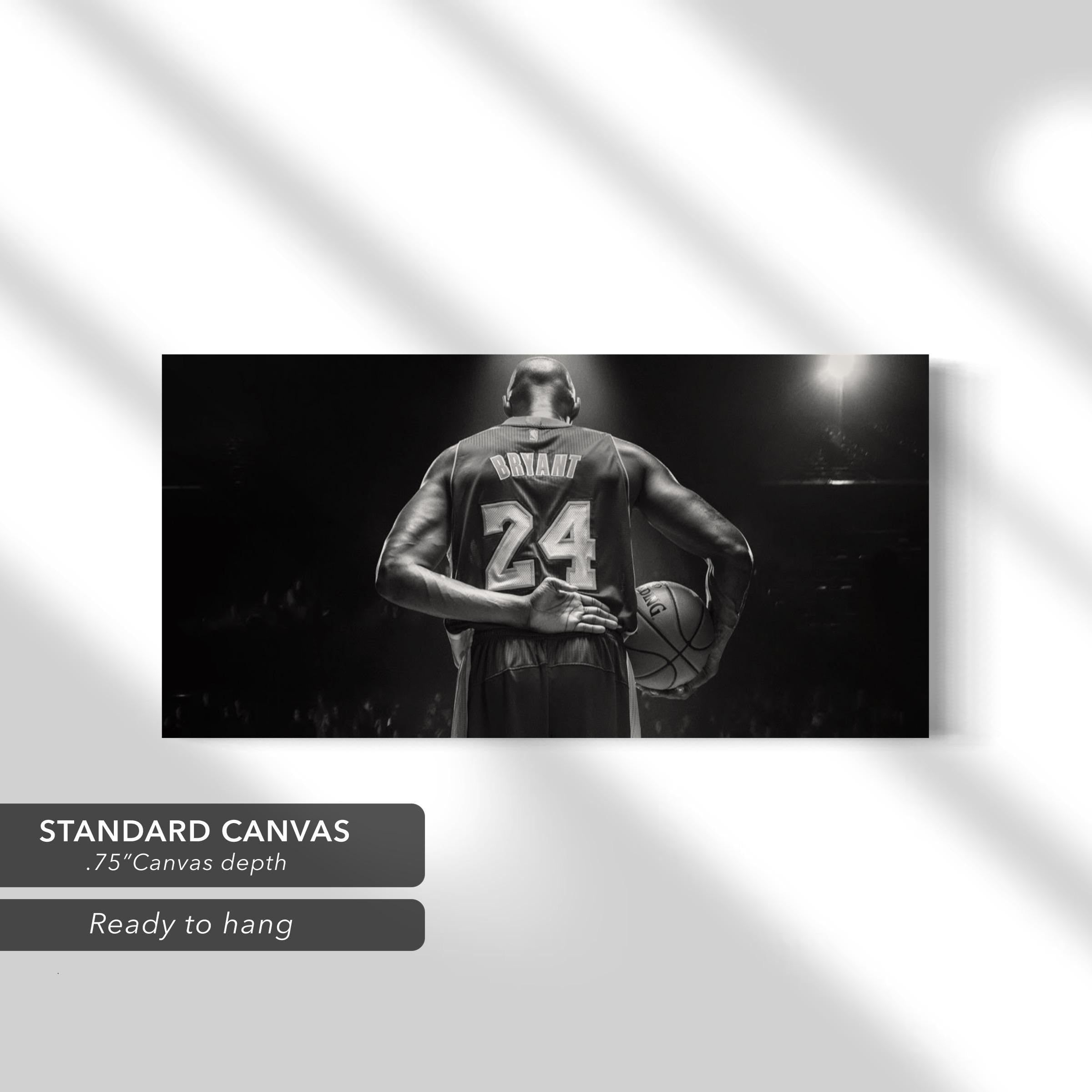 Kobe Bryant Black & White Iconic Basketball Legend Canvas Art | Poster Print