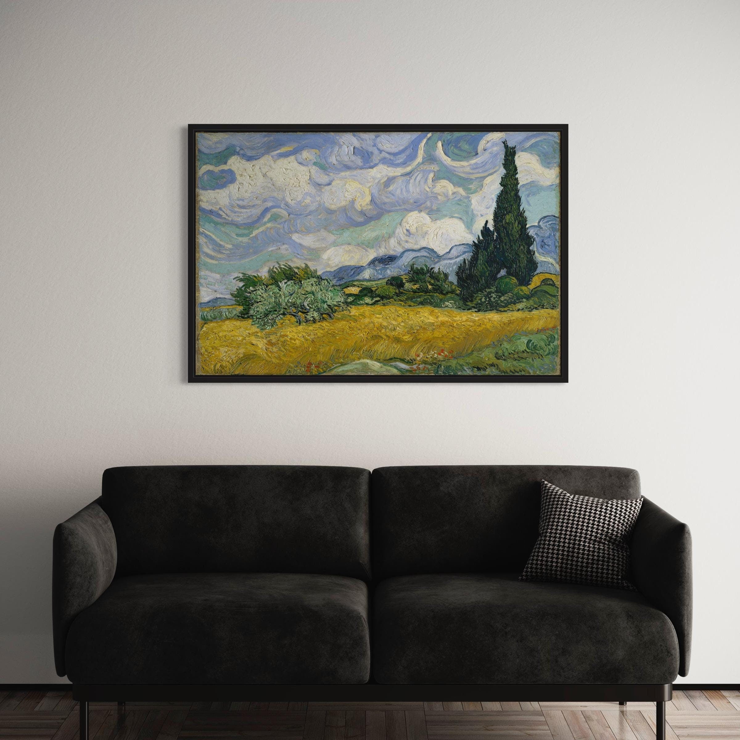 Wheat Field with Cypresses by Vincent van Gogh Canvas Art | Poster Print