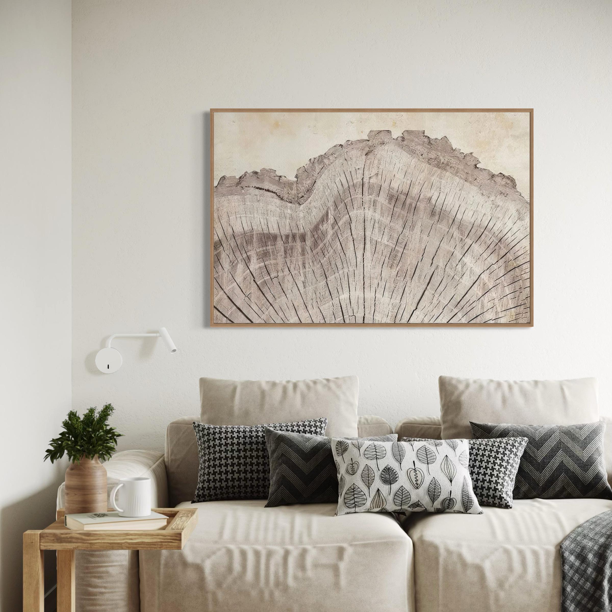 Tree Rings Oak Wood Canvas Wall Art | Poster Print | Boho Modern Neutral Minimalist Art