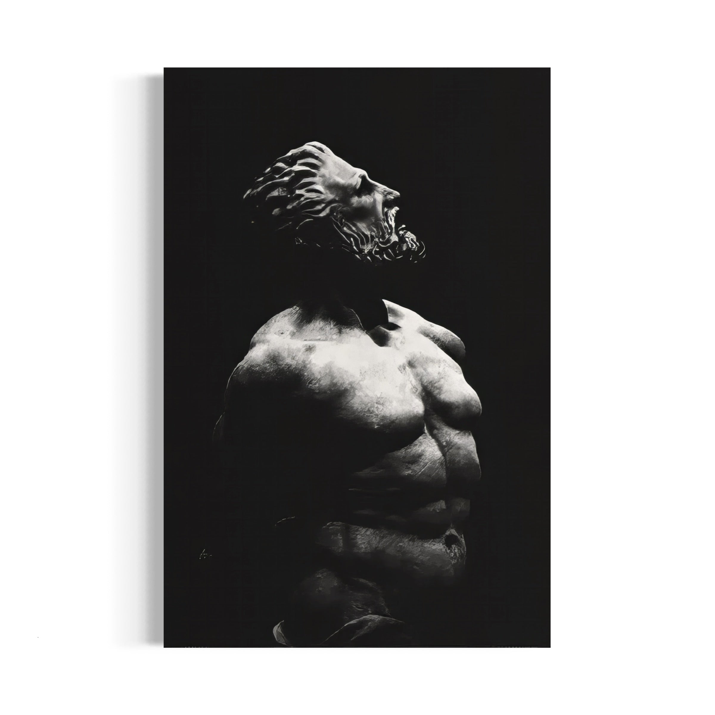 a black and white photo of a man's torso