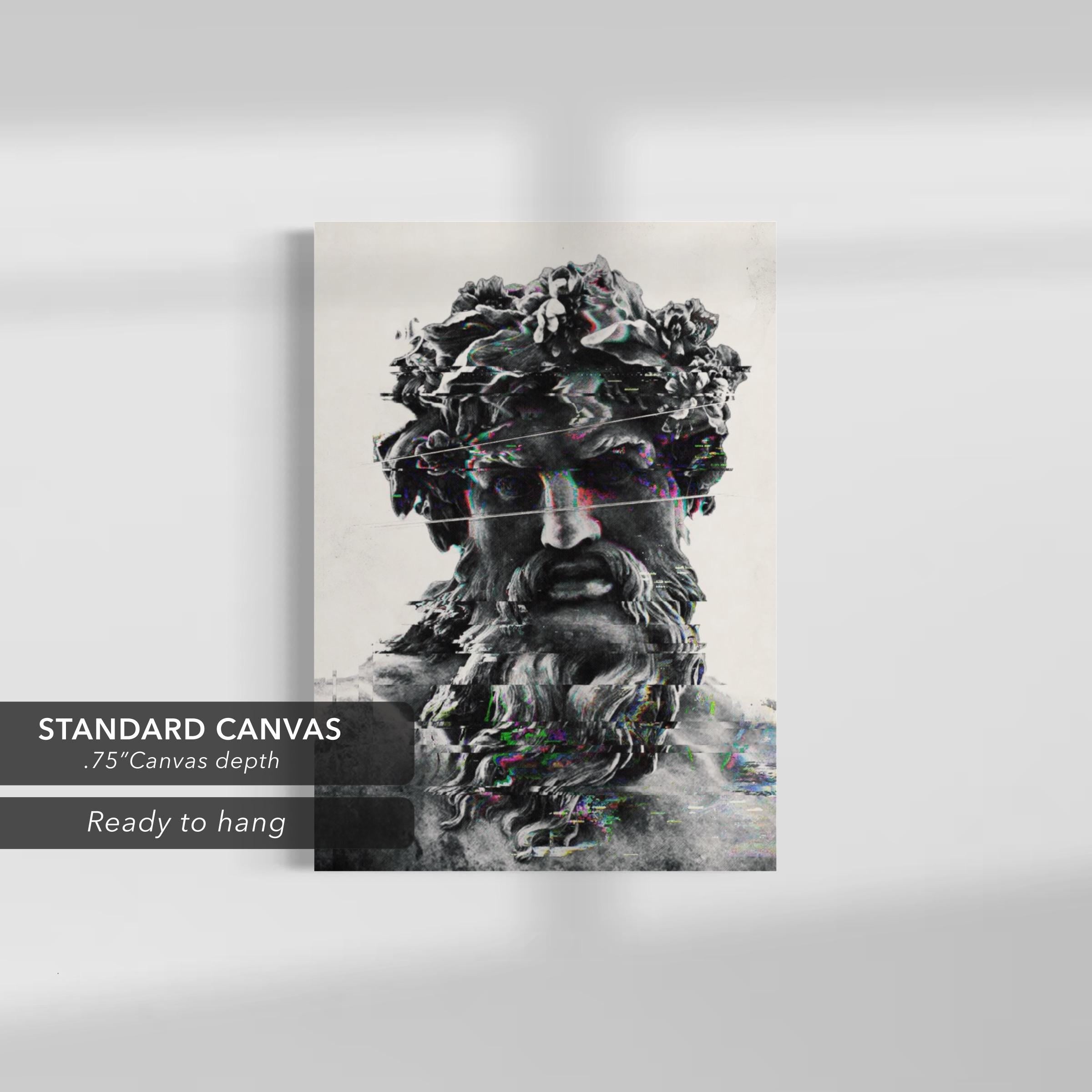 Modern Zeus Sculpture Portrait | Elegant Home Decor | Mythology Canvas Art | Poster Print
