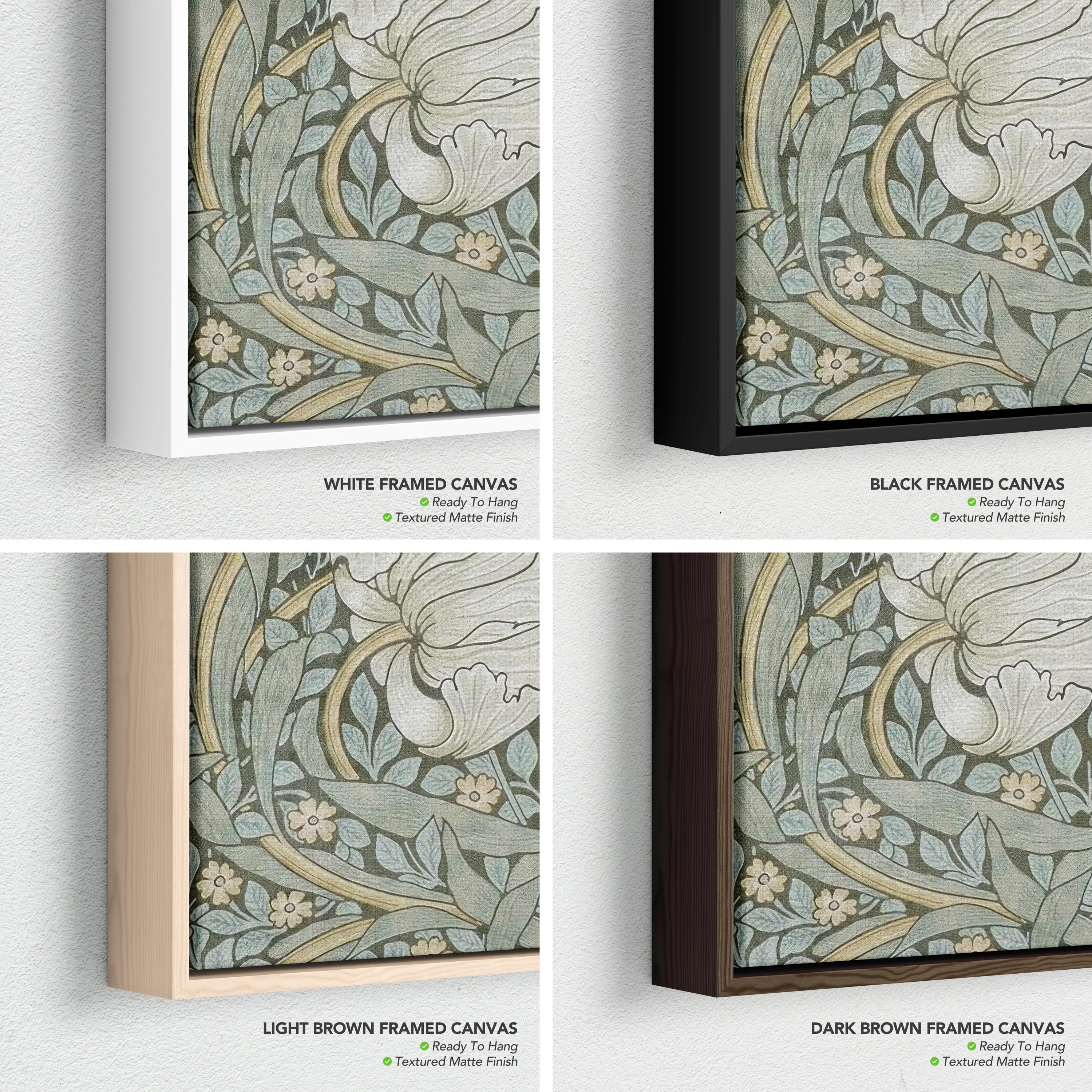 William Morris Pimpernel Botanical Set of 3 Canvas | Poster Prints | Vintage Floral Sage Green