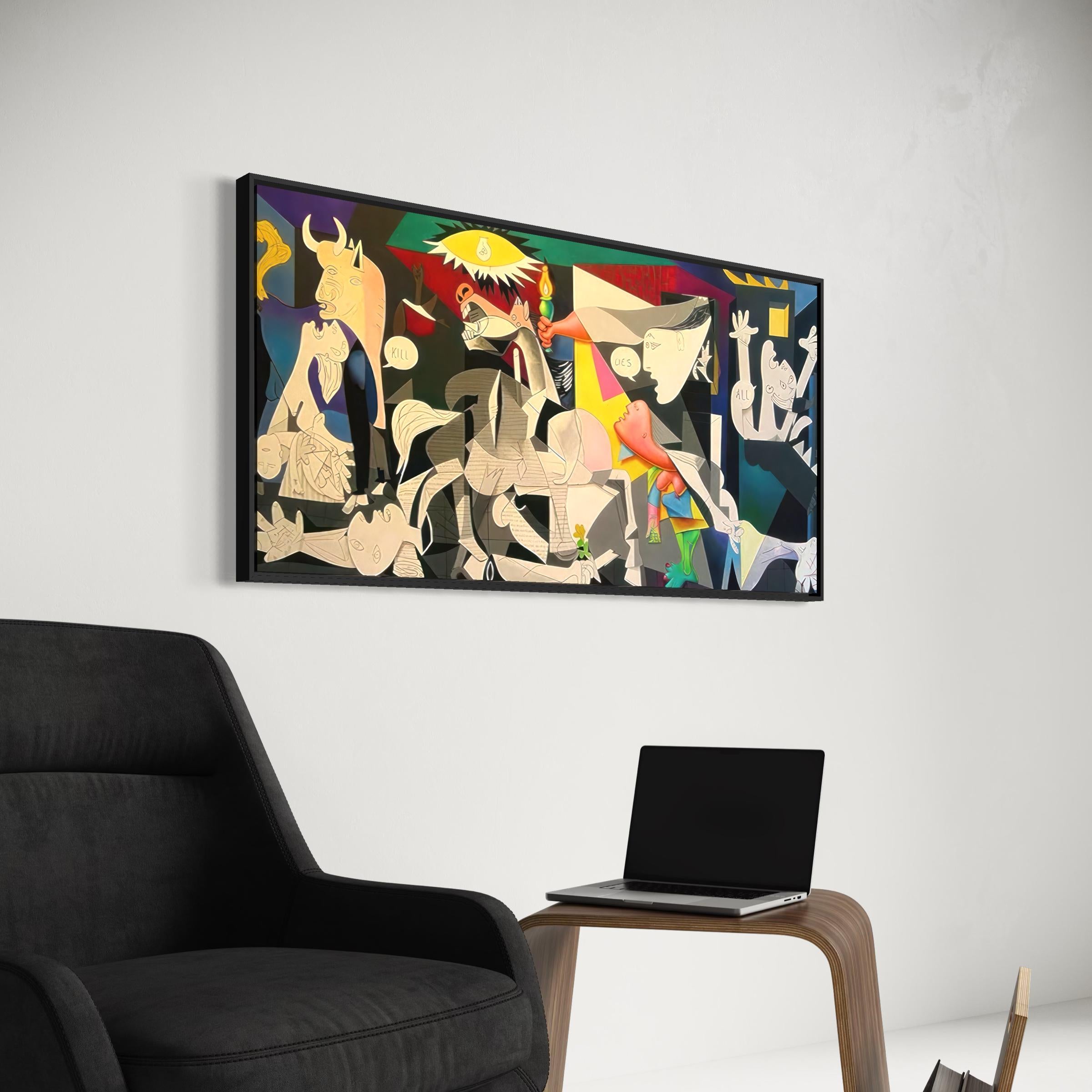 Guernica Picasso Colorful Wall Art Canvas | Cubism Artwork Poster Print