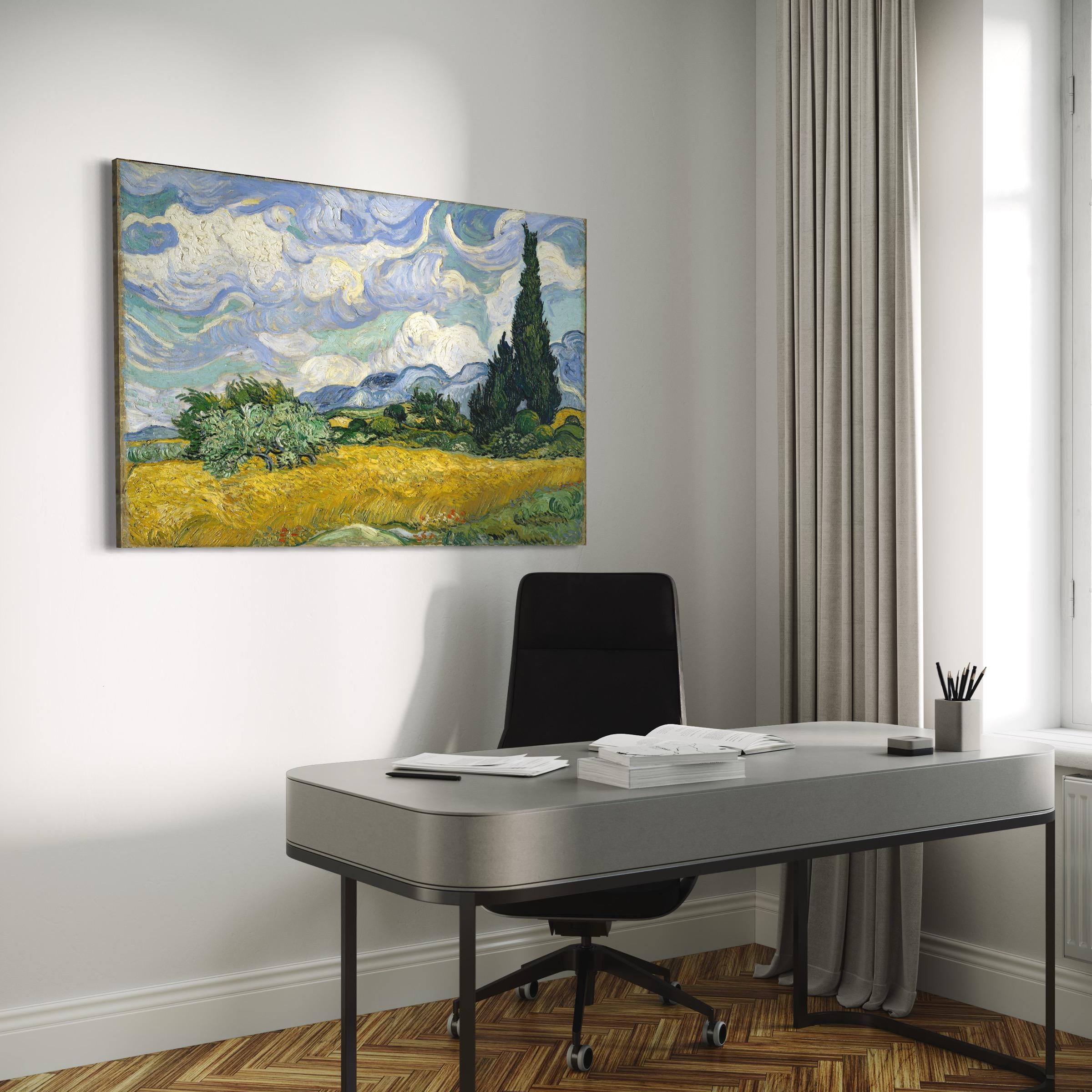 Wheat Field with Cypresses by Vincent van Gogh Canvas Art | Poster Print