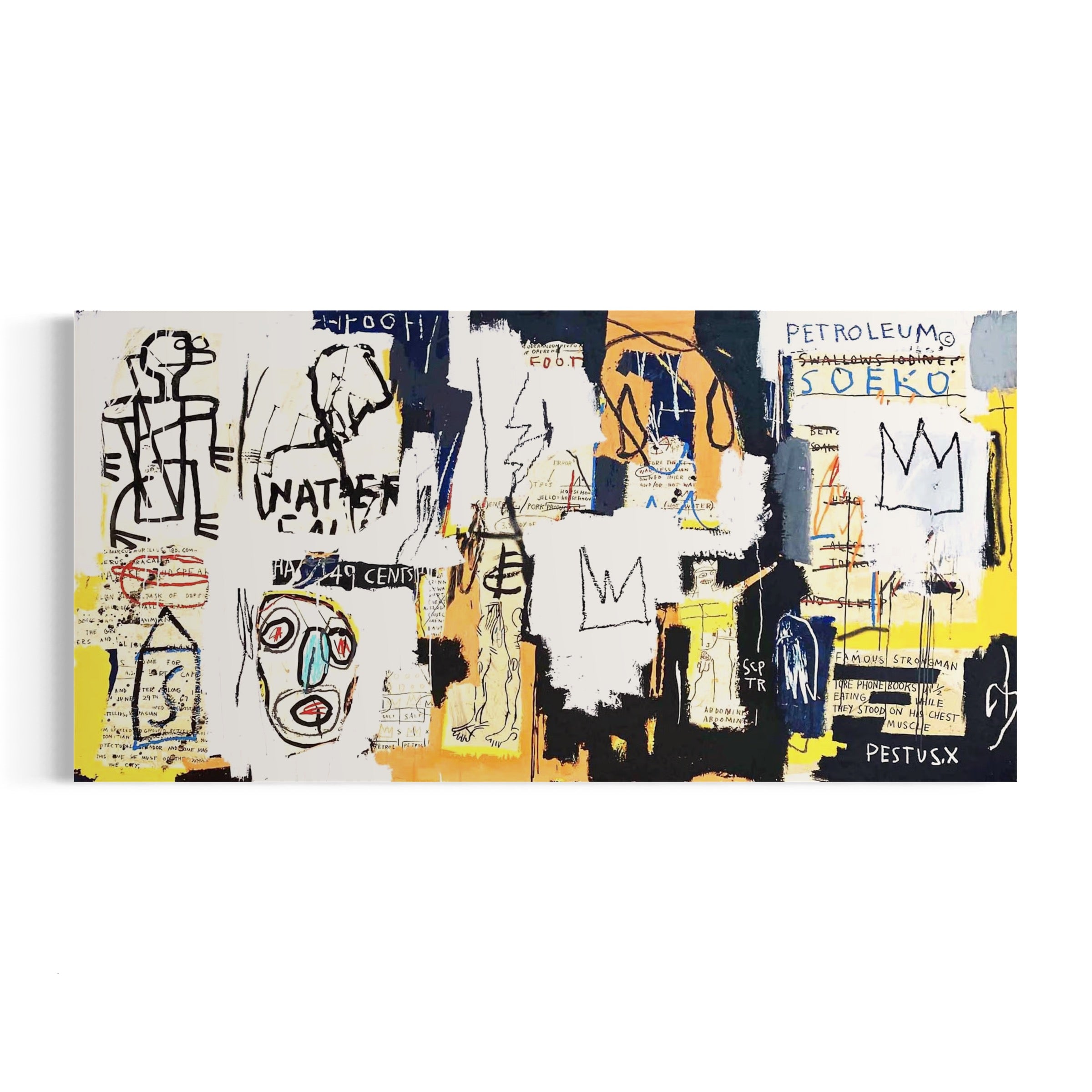 a piece of art with a lot of writing on it