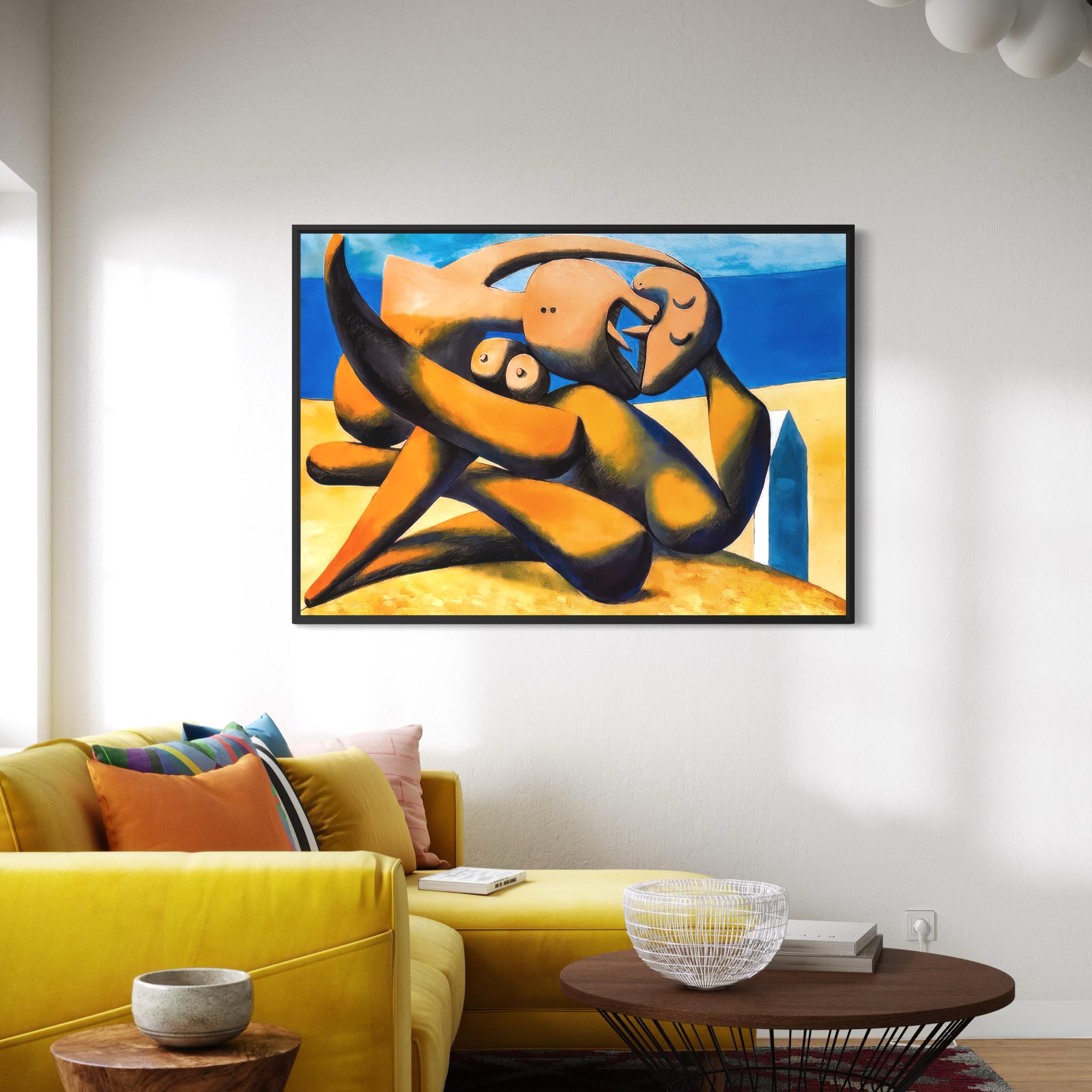 Picasso Figures at the Seaside 1931 Canvas Wall Art | Abstract Cubism Poster Print