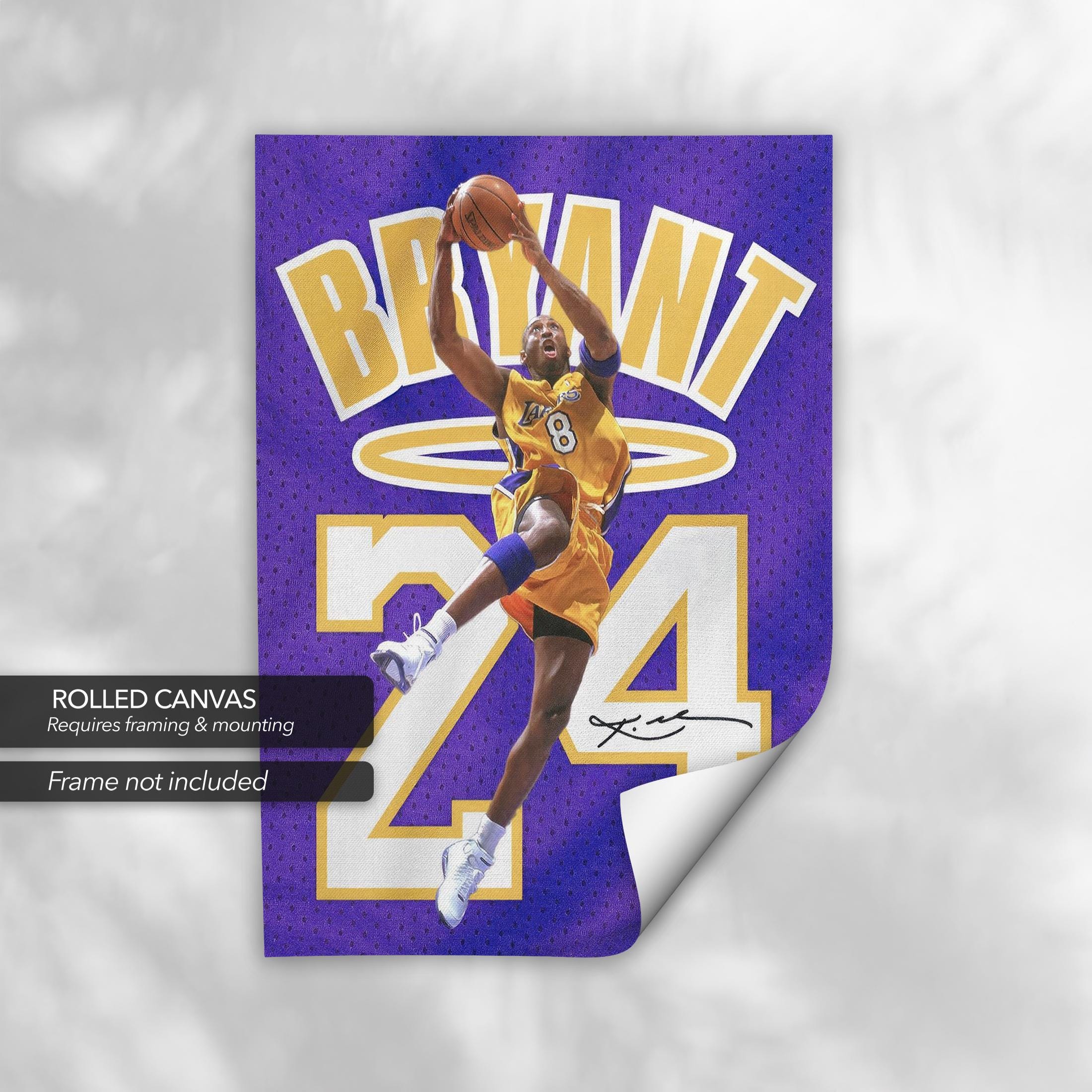 Kobe Bryant Signed | Legendary Mamba 24 Basketball Lakers Canvas Art | Poster Print