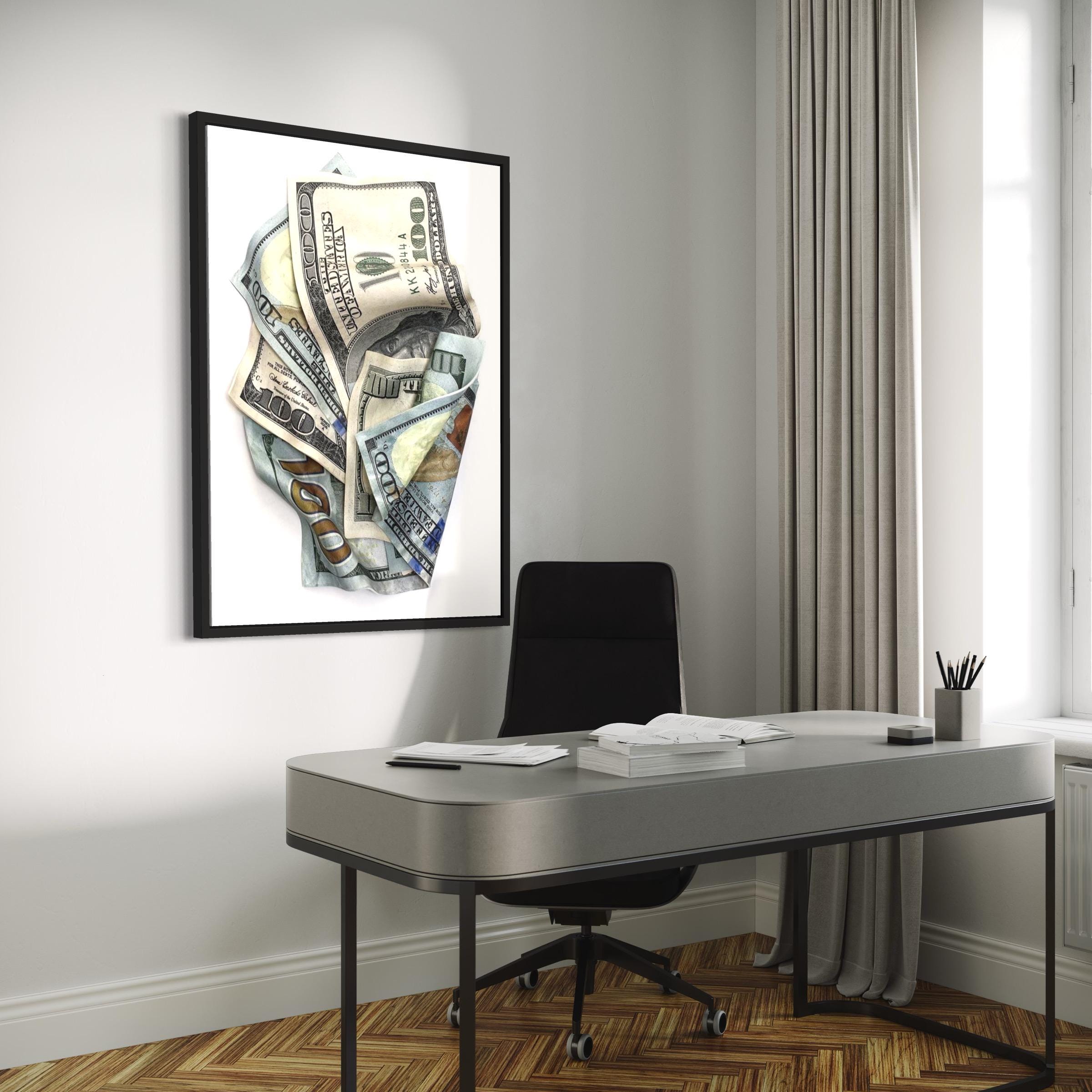 Crumpled Hundred Dollar | 100 Bill Realistic Money Canvas Art | Poster Print