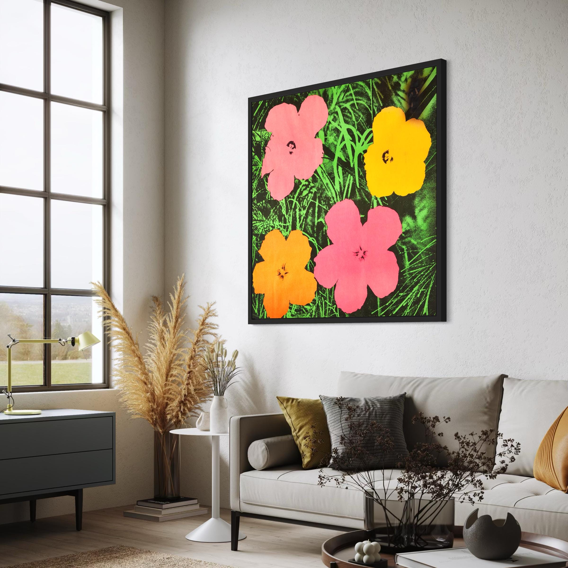 Andy Warhol Vintage Flowers Pop Art Canvas Art | Poster Print