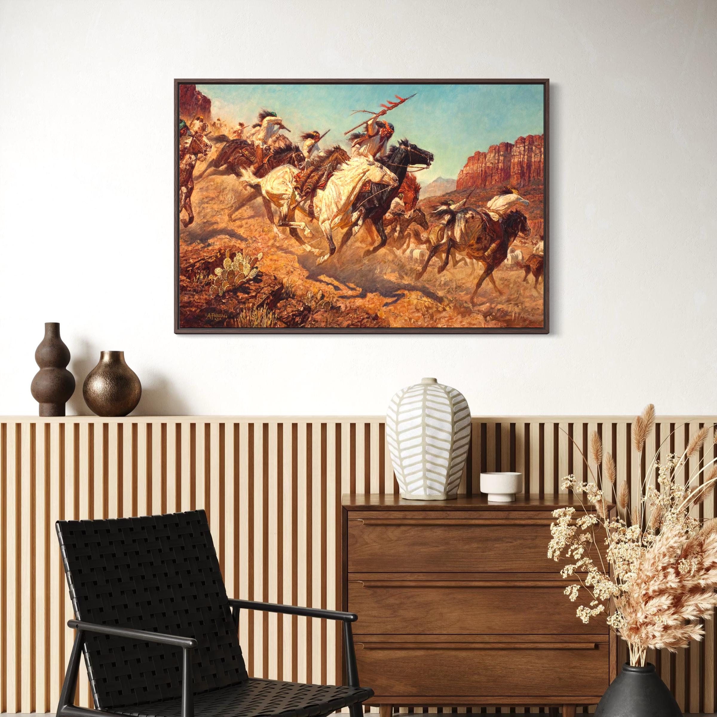 Arnold Friberg One Down Canvas Wall Art | Western Cowboy Poster Print | Vintage Americana Horse
