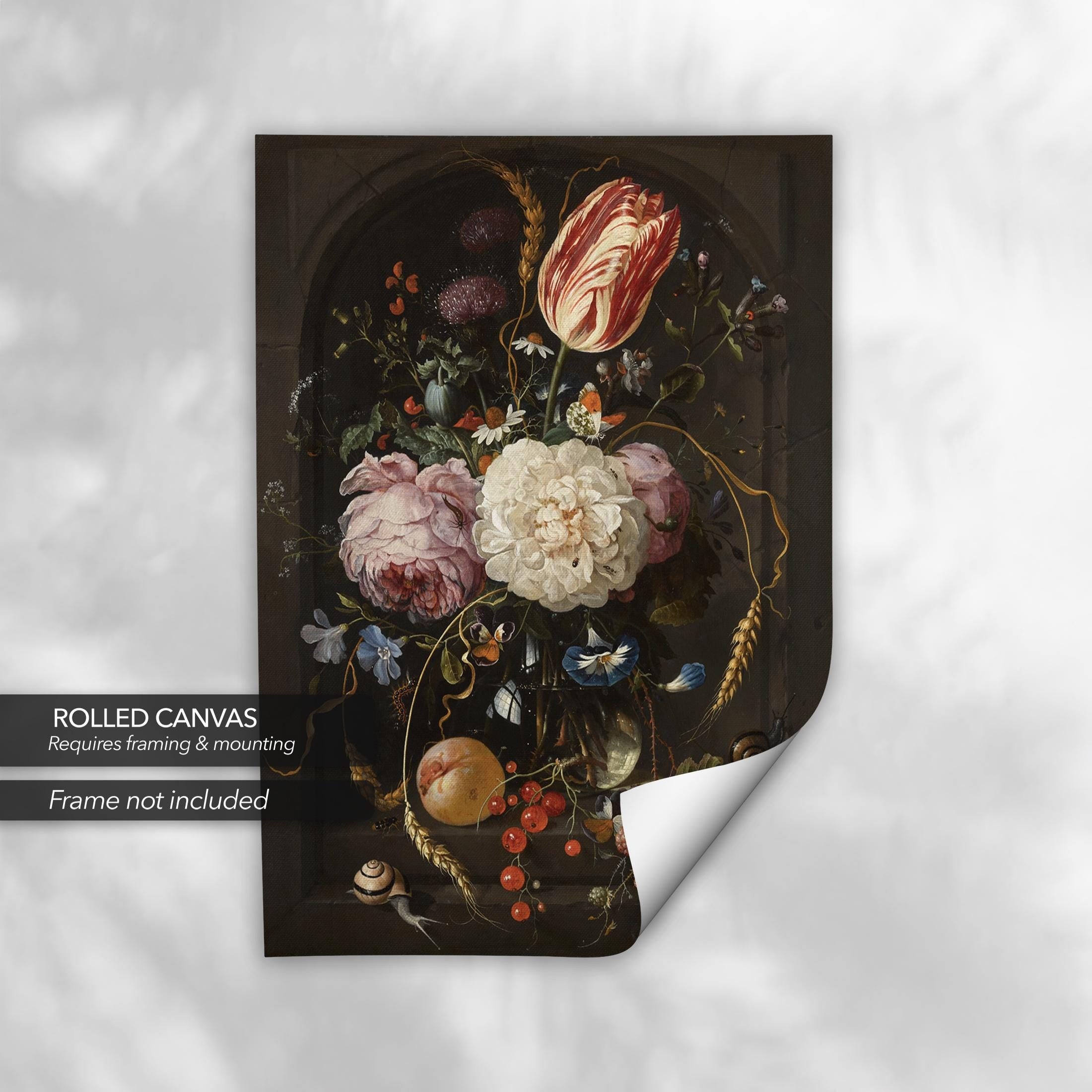 Still Life with Flowers & Fruit by Jan Davidsz. de Heem Canvas Art | Poster Print