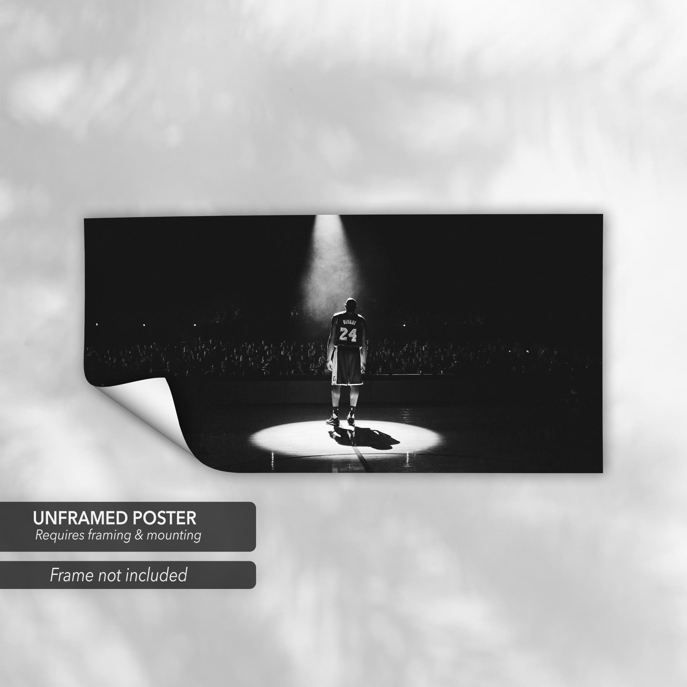 Kobe Bryant Tribute Iconic Spotlight Moment | Basketball Canvas Art | Poster Print