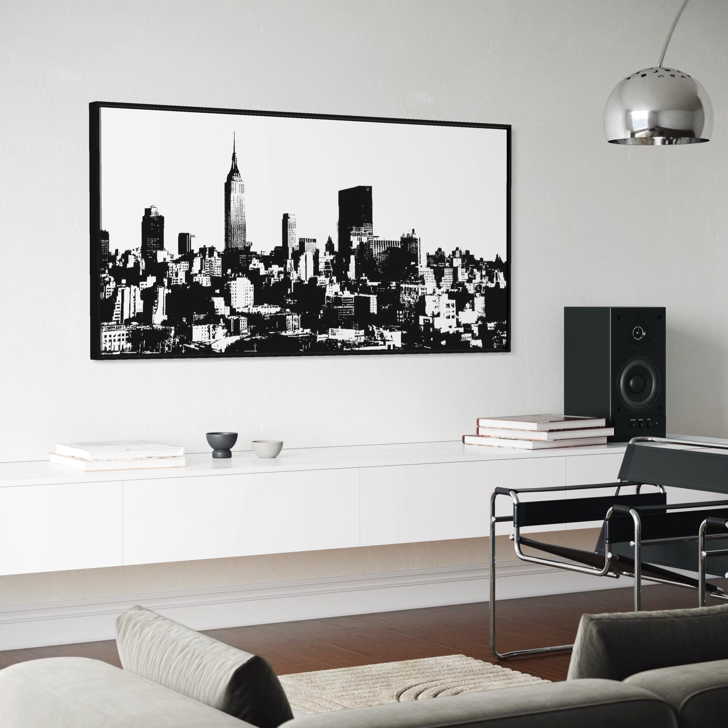 New York Black & White NYC Skyline Cityscape | Empire State Building Canvas | Poster Print