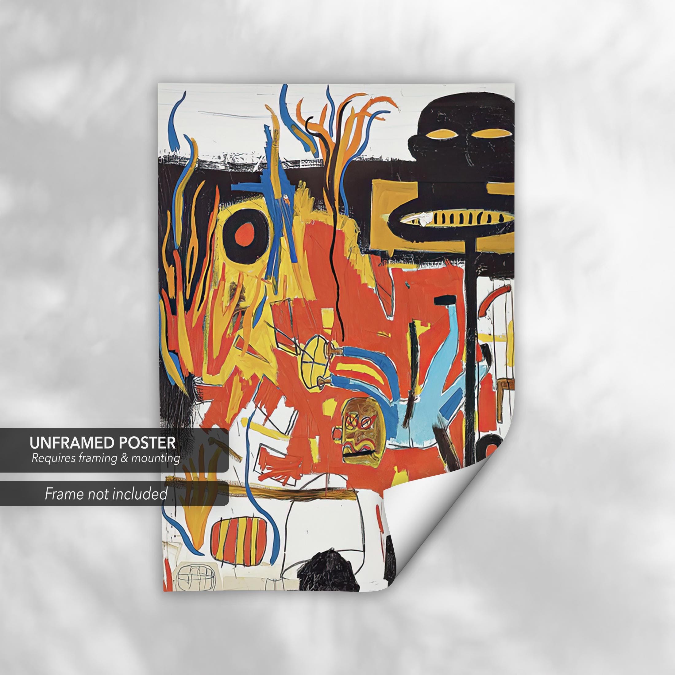Jean-Michel Basquiat Rubber 1985 | Abstract Canvas Art | Poster Print