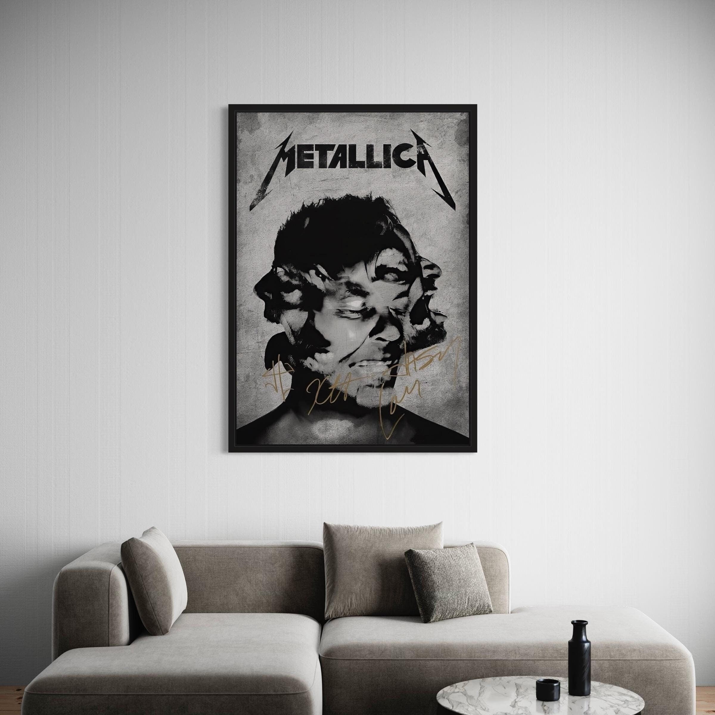 Metallica Band | Signed Limited Edition Iconic Rock Music Canvas Art | Poster Print