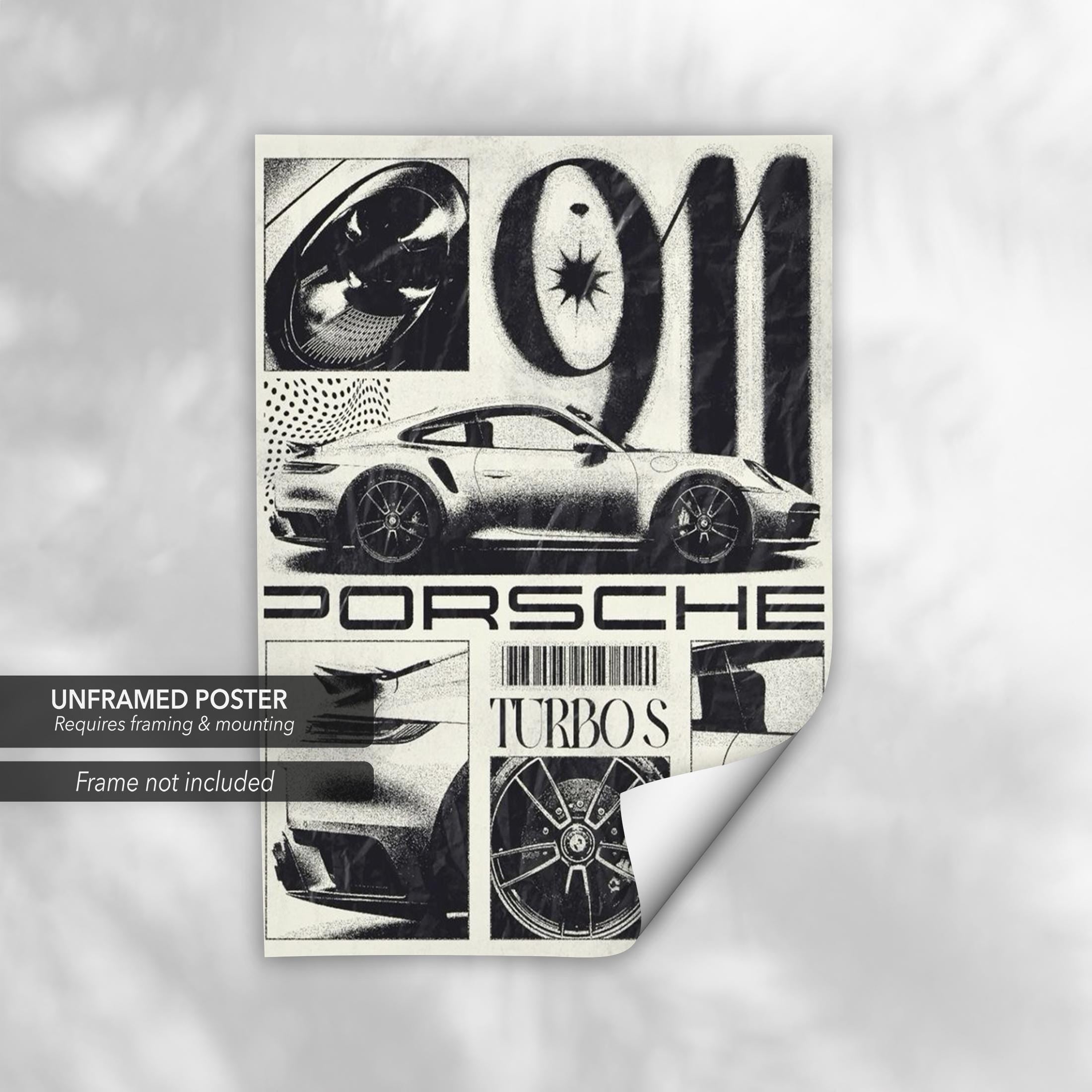 Porsche 911 Turbo S Sports Car | Automotive Photo Canvas Art | Poster Print