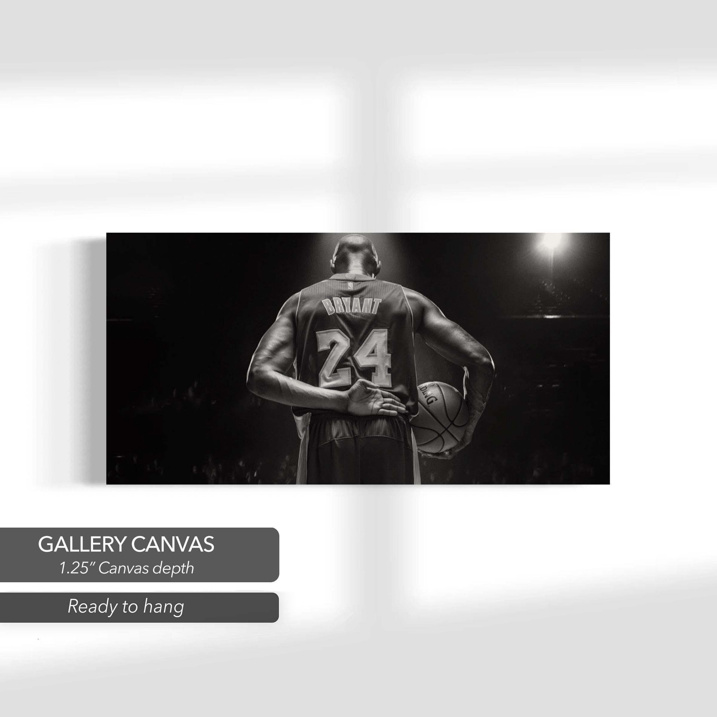 Kobe Bryant Black & White Iconic Basketball Legend Canvas Art | Poster Print