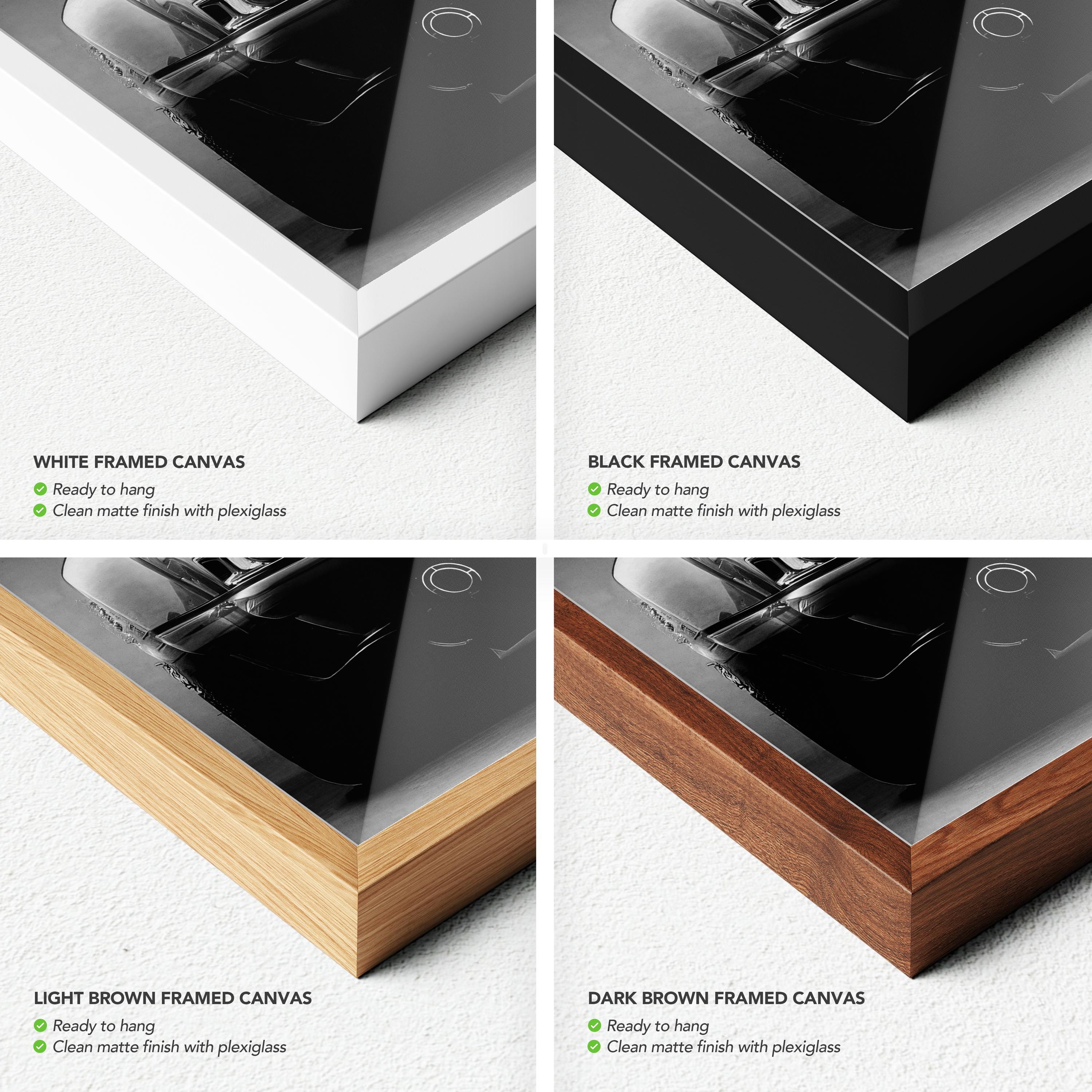 Porsche 911 Rear View Classic Black & White Canvas Art | Poster Print