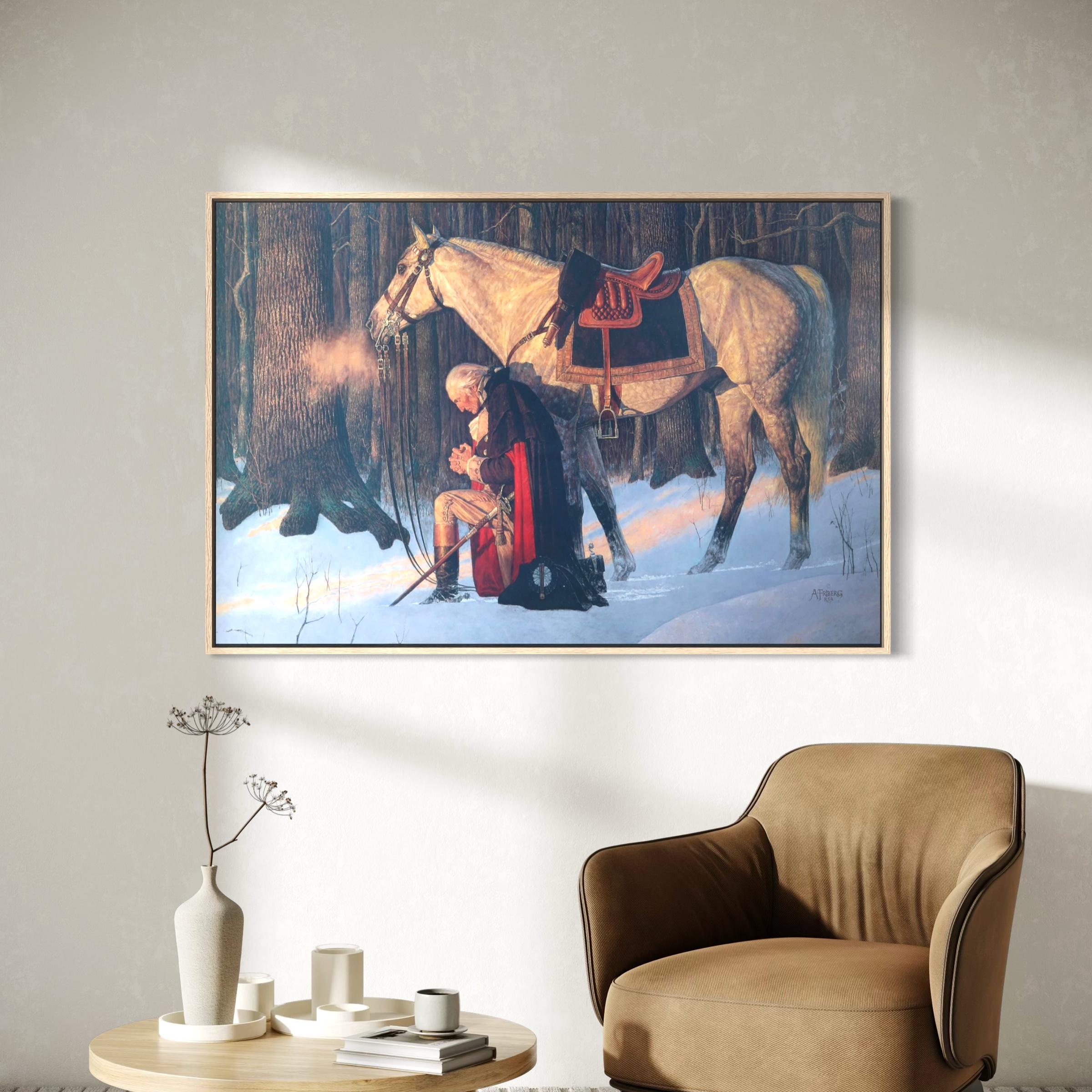 George Washington Praying | Prayer at Valley Forge | American Poster Print | Canvas Art