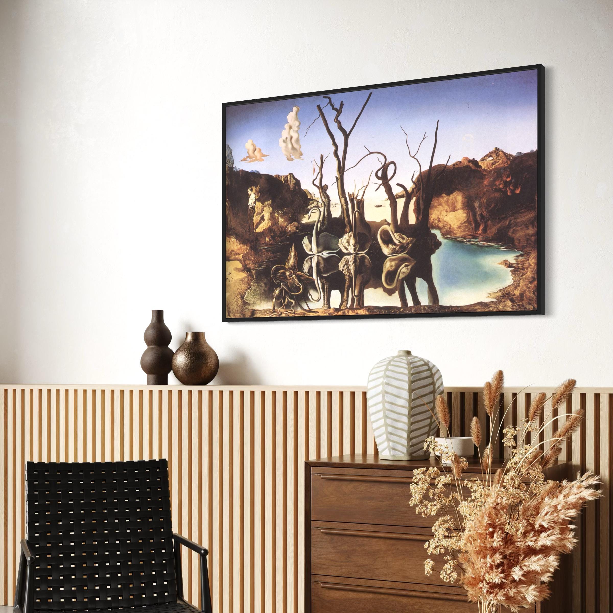 Salvador Dali Swans Reflecting Elephants Surrealism Modern Canvas Art | Poster Print