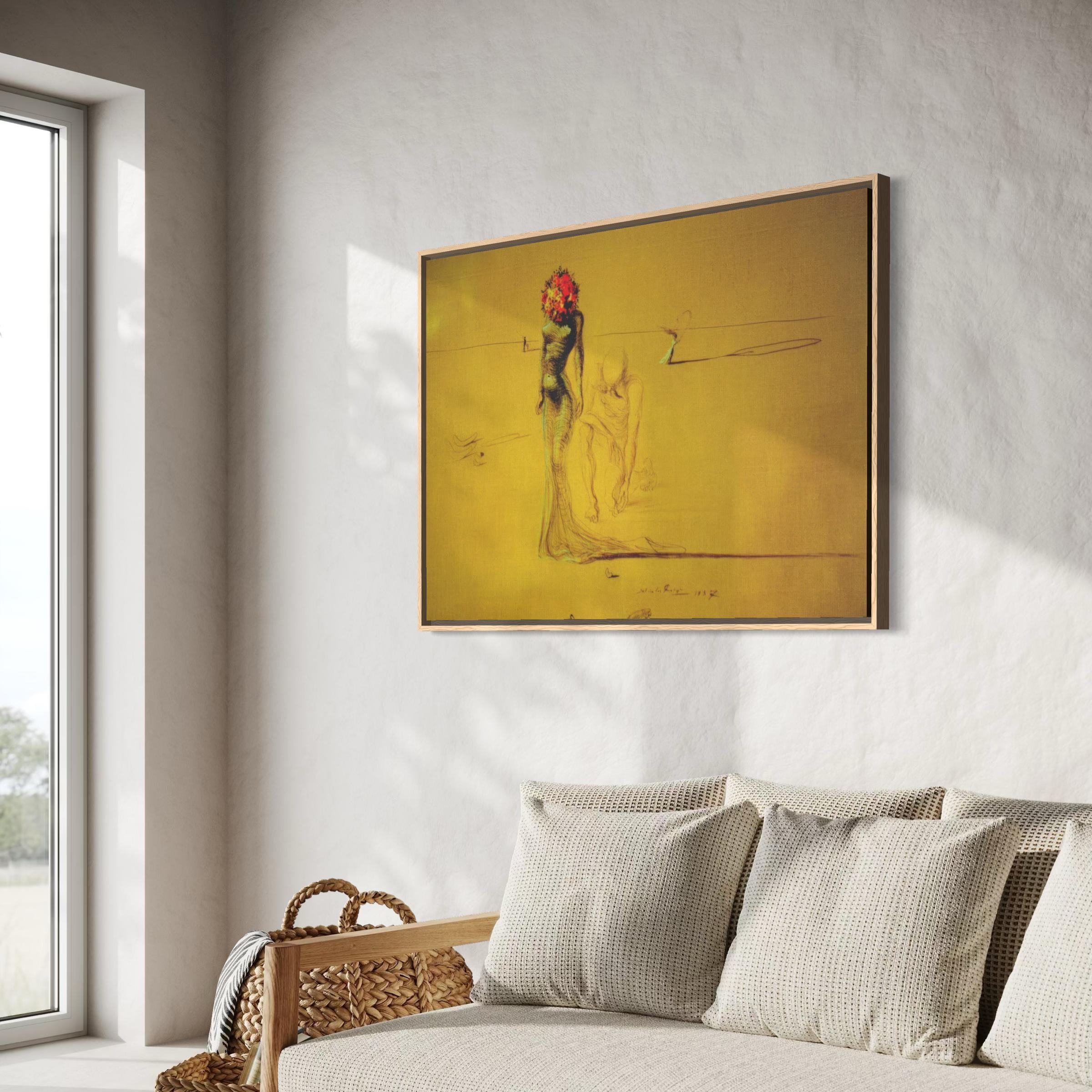 Salvador Dali Woman With a Head of Roses Wall Art | Canvas Poster Print | Surrealism Modern Art
