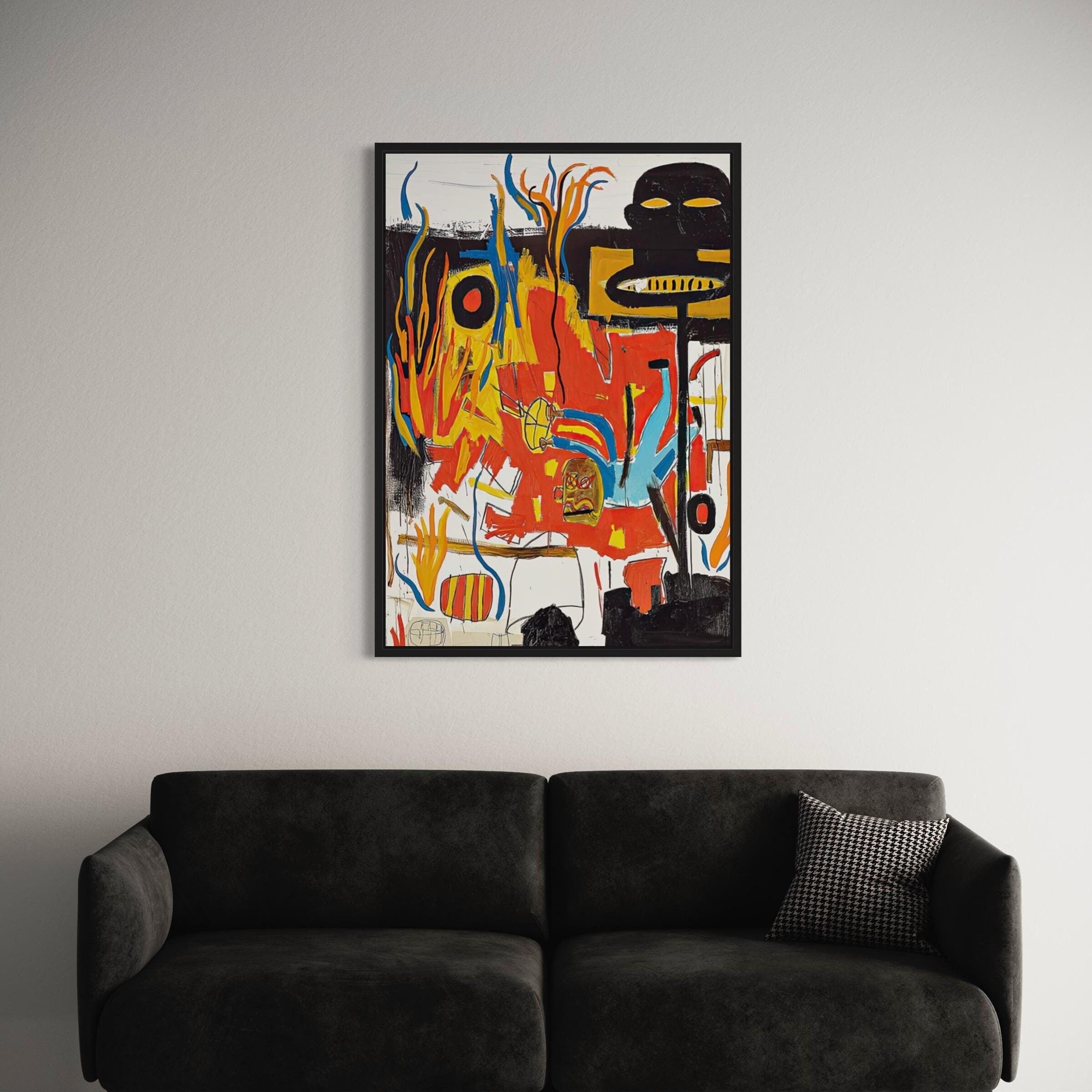 Jean-Michel Basquiat Rubber 1985 | Abstract Canvas Art | Poster Print