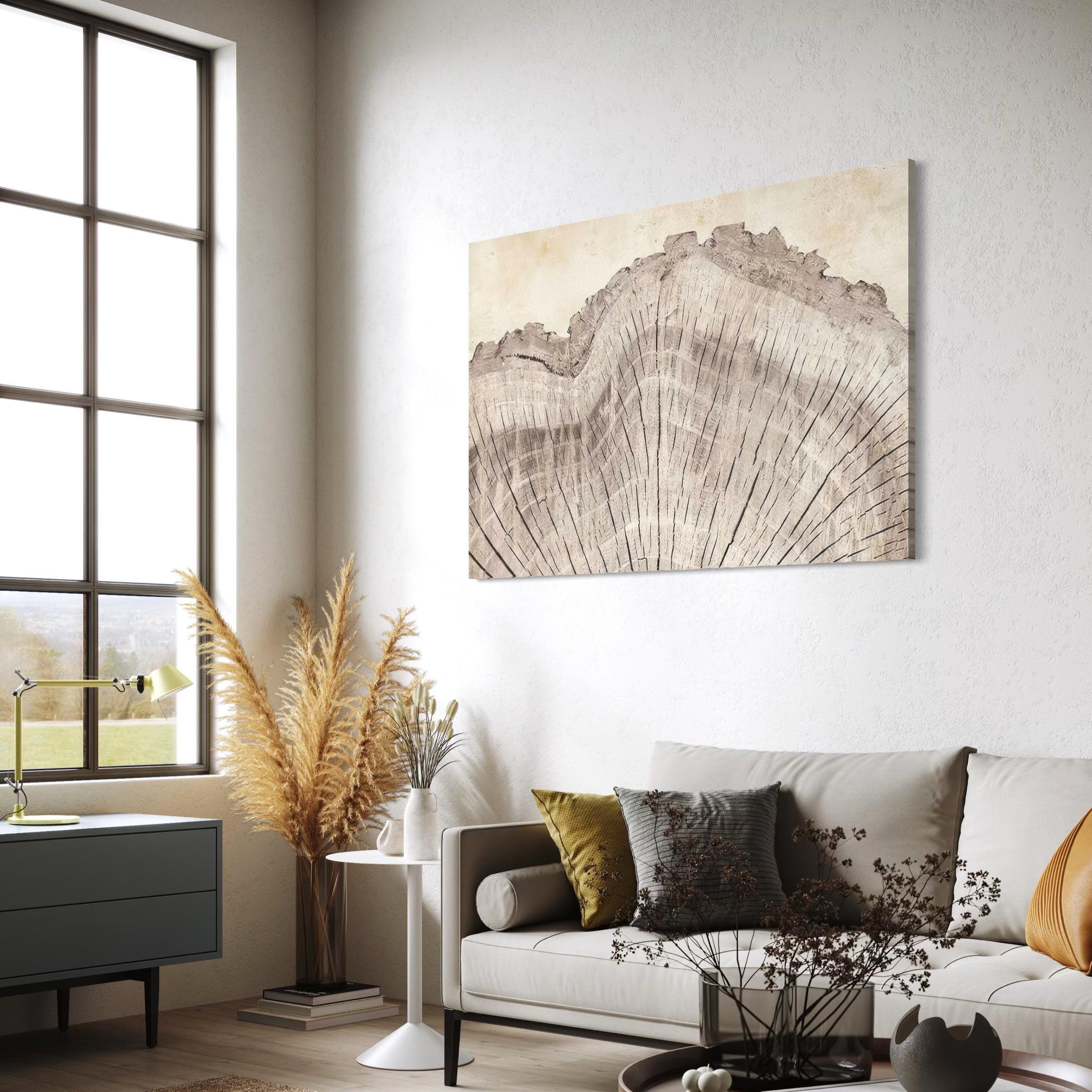 Tree Rings Oak Wood Canvas Wall Art | Poster Print | Boho Modern Neutral Minimalist Art