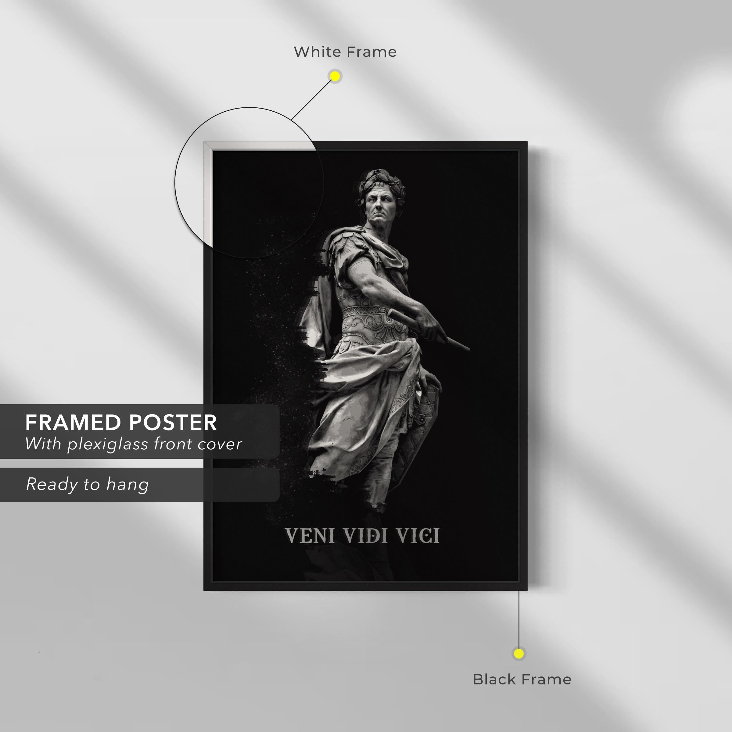 VENI VIDI VICI Julius Caesar | Historical Canvas Art | Poster Print