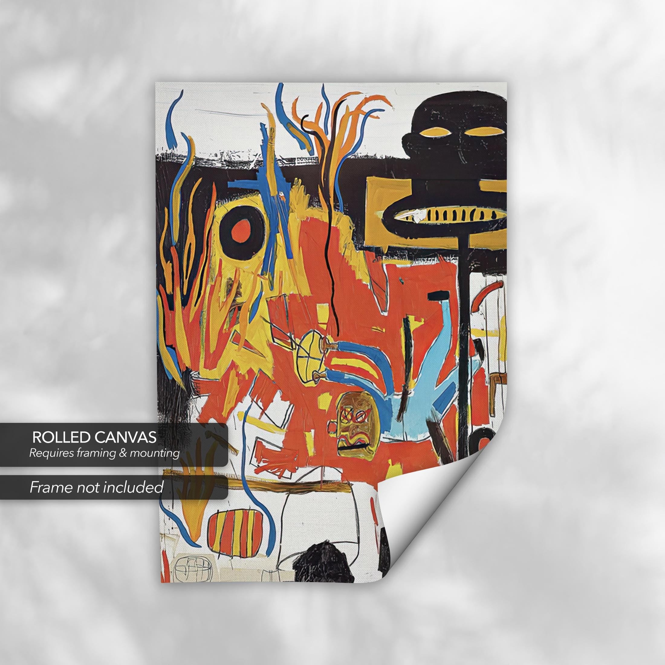 Jean-Michel Basquiat Rubber 1985 | Abstract Canvas Art | Poster Print