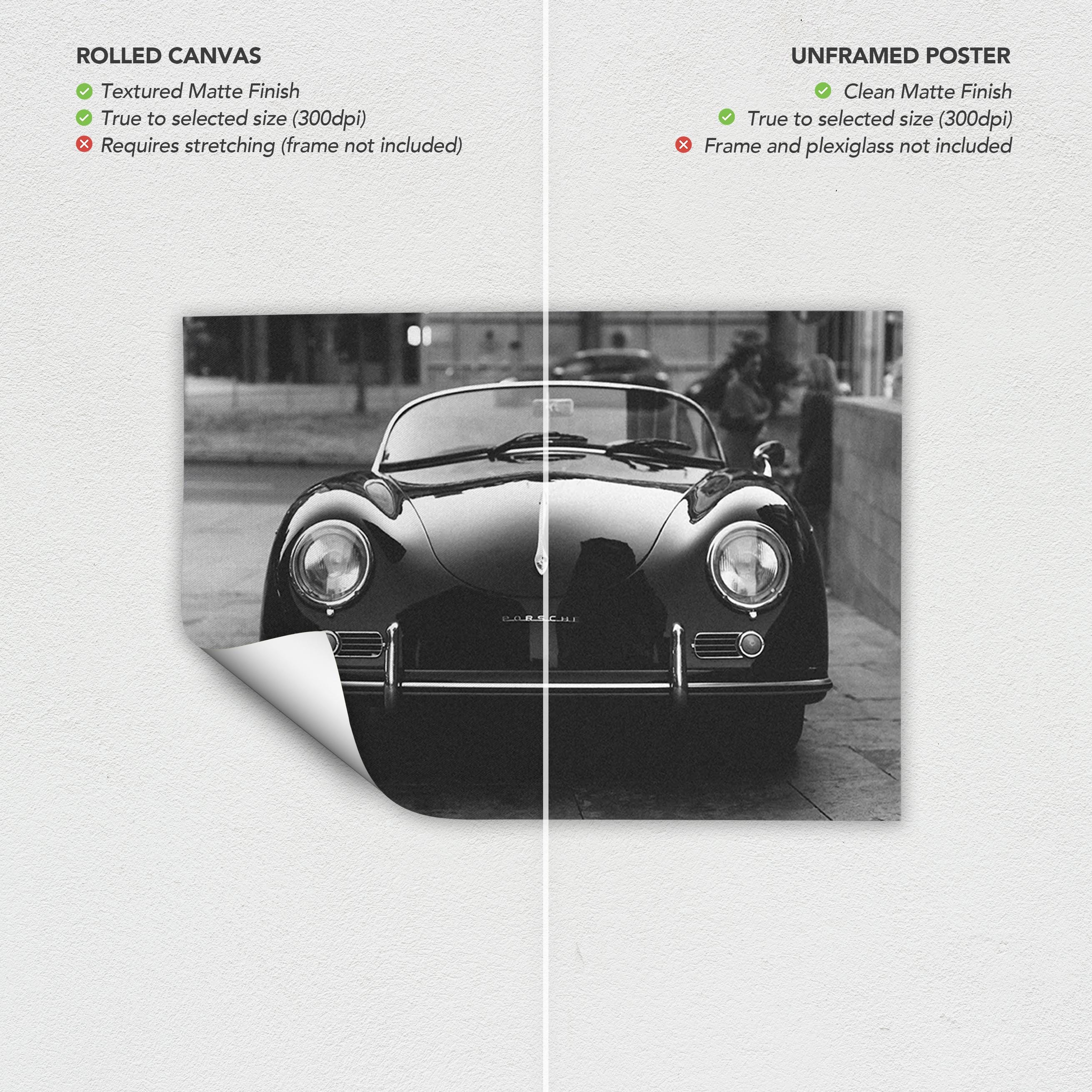 Porsche 356 Speedster | Classic Car Photography Canvas Art | Poster Print