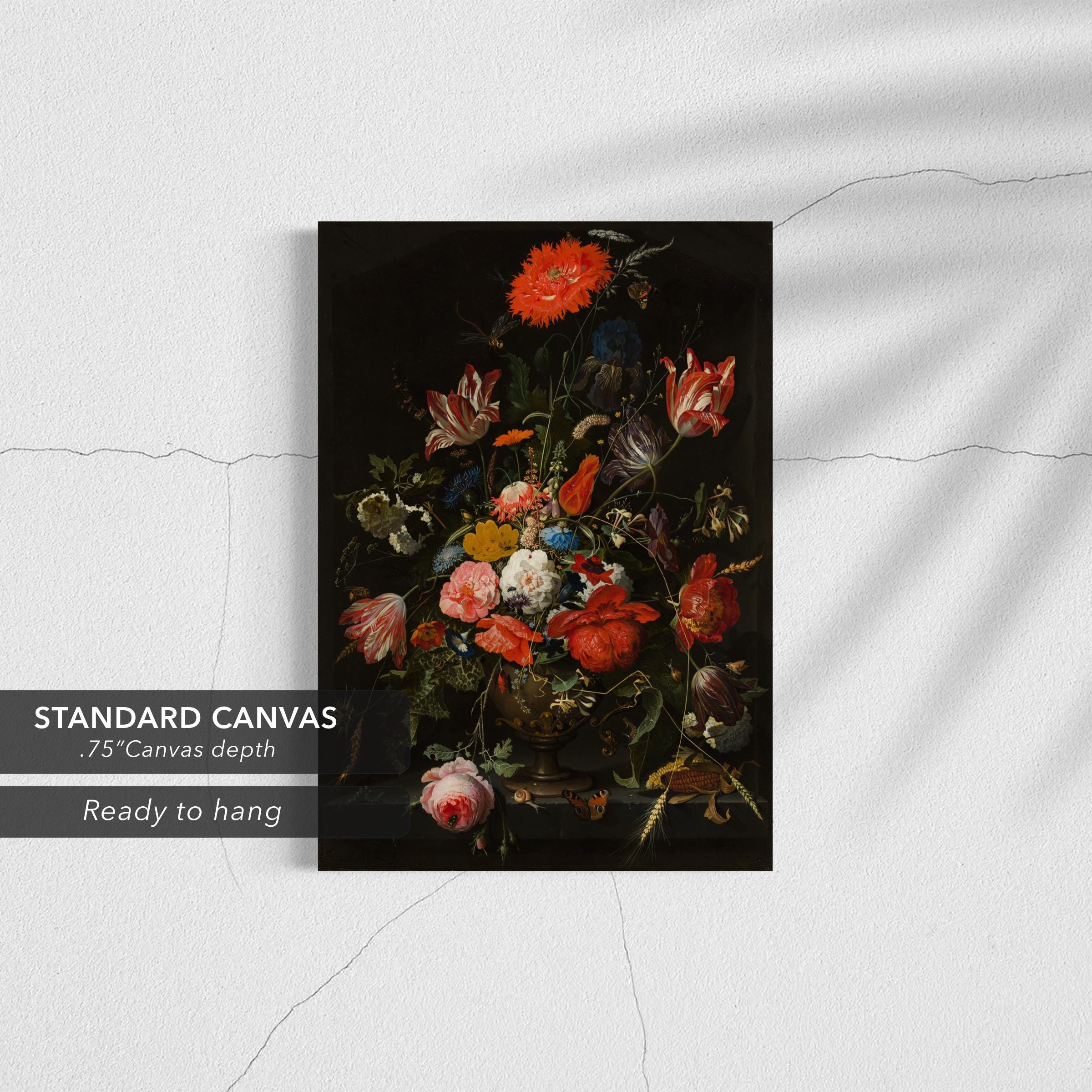 Abraham Mignon Flowers in a Metal Vase Canvas Art | Poster Print