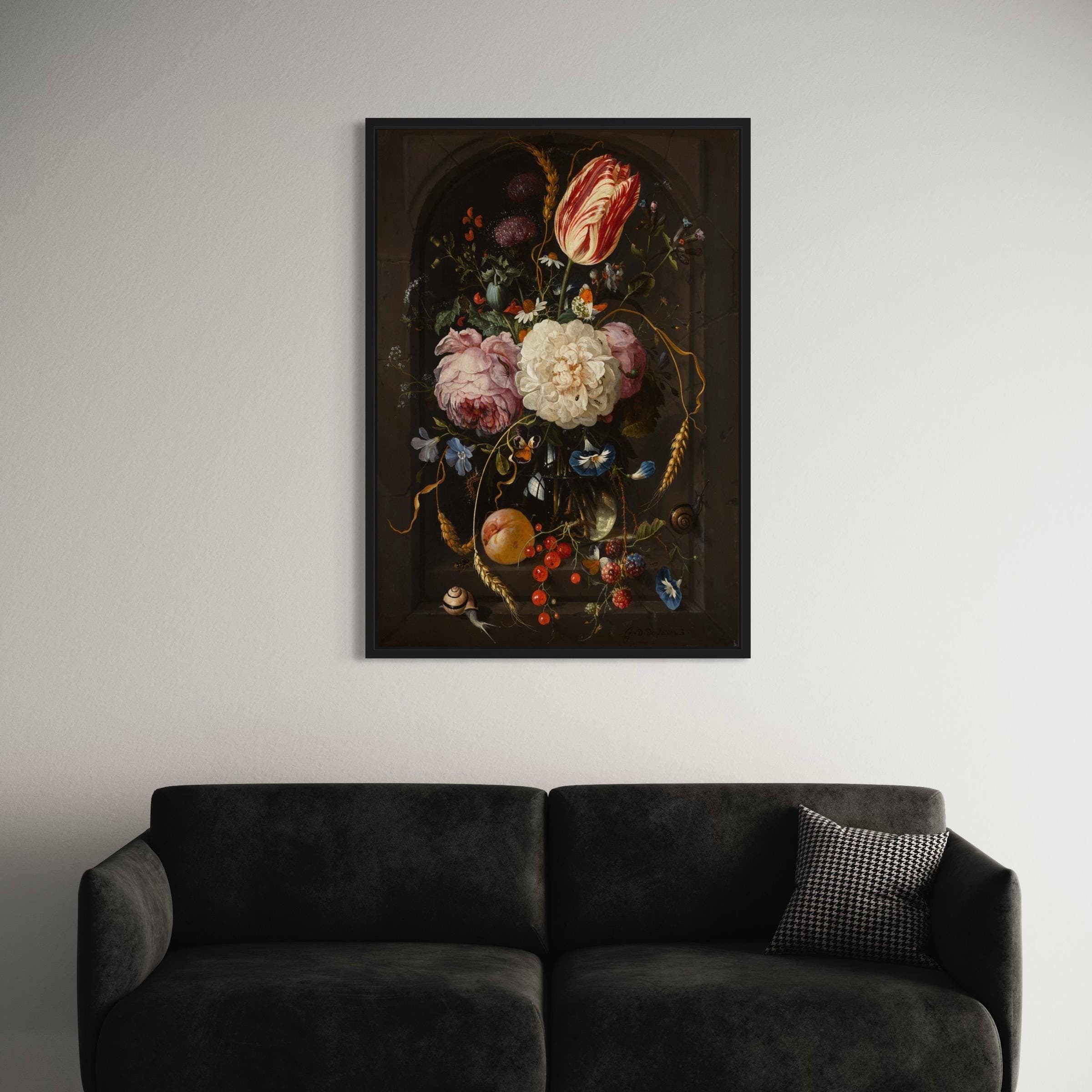 Still Life with Flowers & Fruit by Jan Davidsz. de Heem Canvas Art | Poster Print