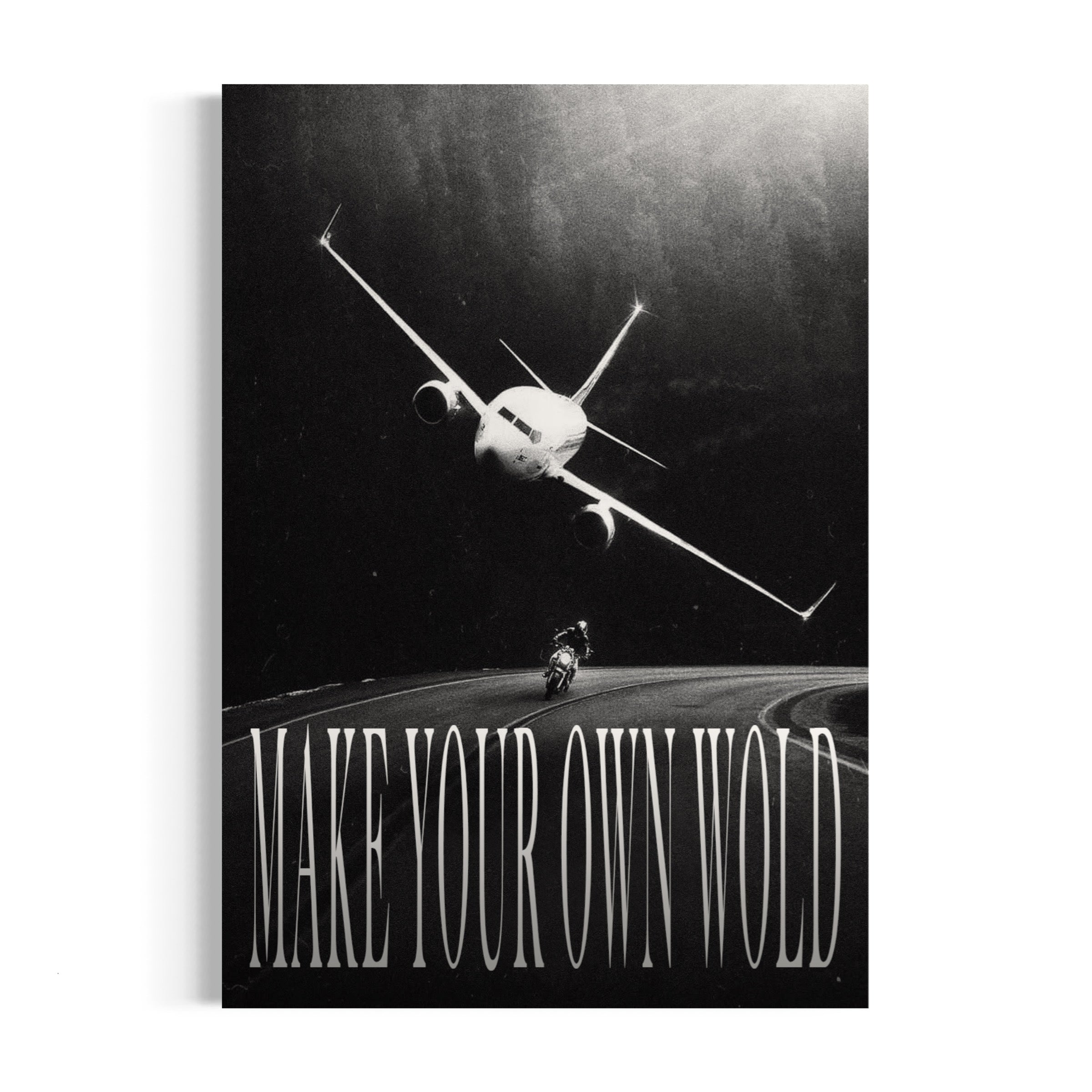 a black and white photo of a plane flying in the sky