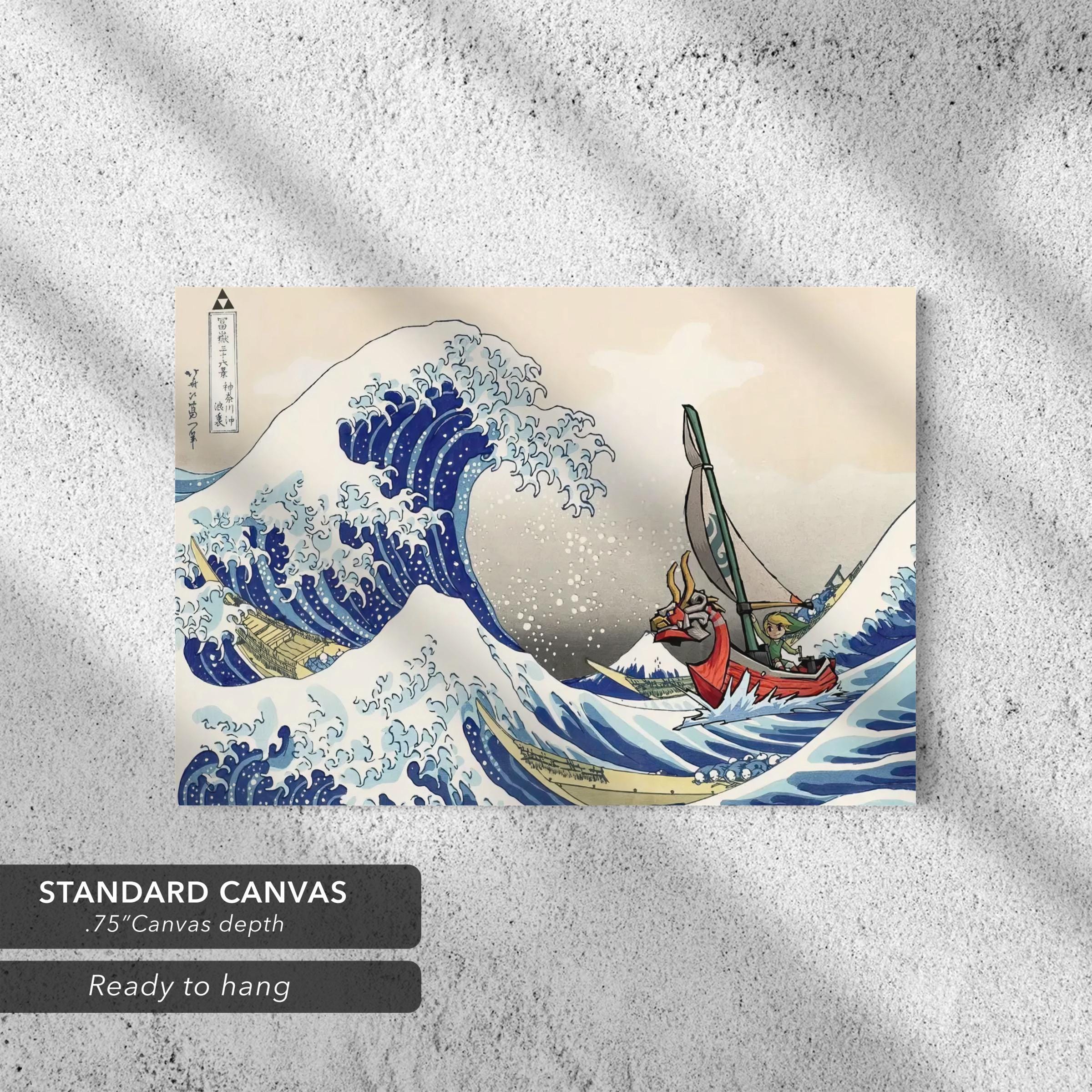 The Legend of Zelda Windwaker Great Wave Off Kanagawa Canvas Art | Poster Print